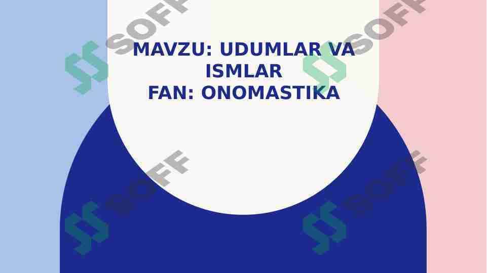 Udumlar va ismlar