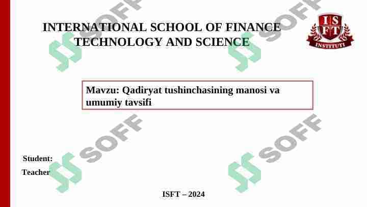 Qadiryat tushinchasining manosi va umumiy tavsifi