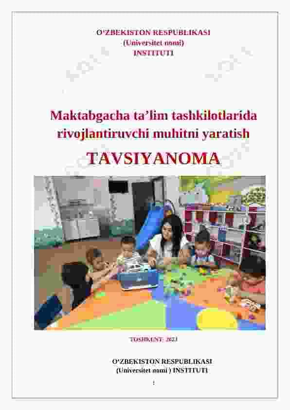 Maktabgacha ta’lim tashkilotlarida rivojlantiruvchi muhitni yaratish