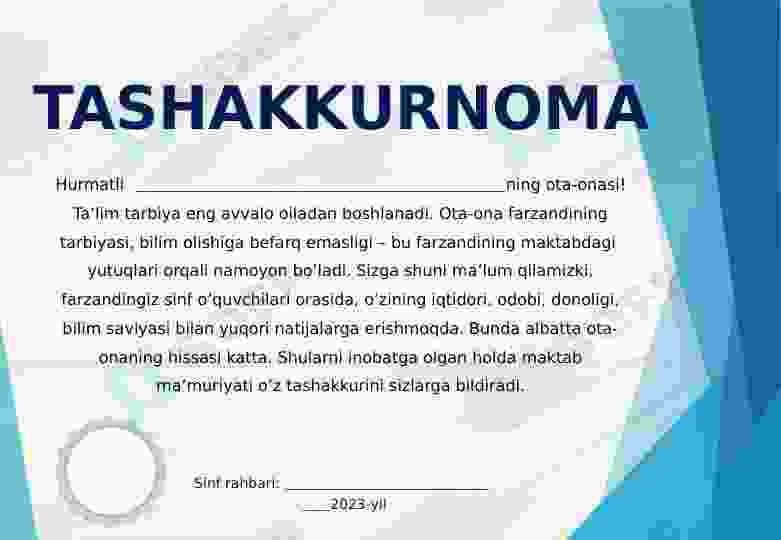 Tashakkurnoma