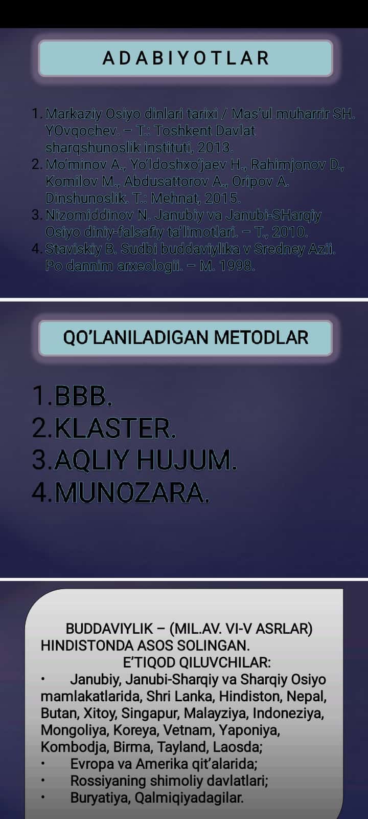 BUDDAVIYLIK VA XRISTIAN DINI TARIXI VA FALSAFASI