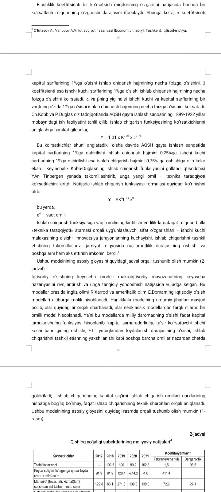 Zamonaviy iqtisodiy o‘sish modellari
