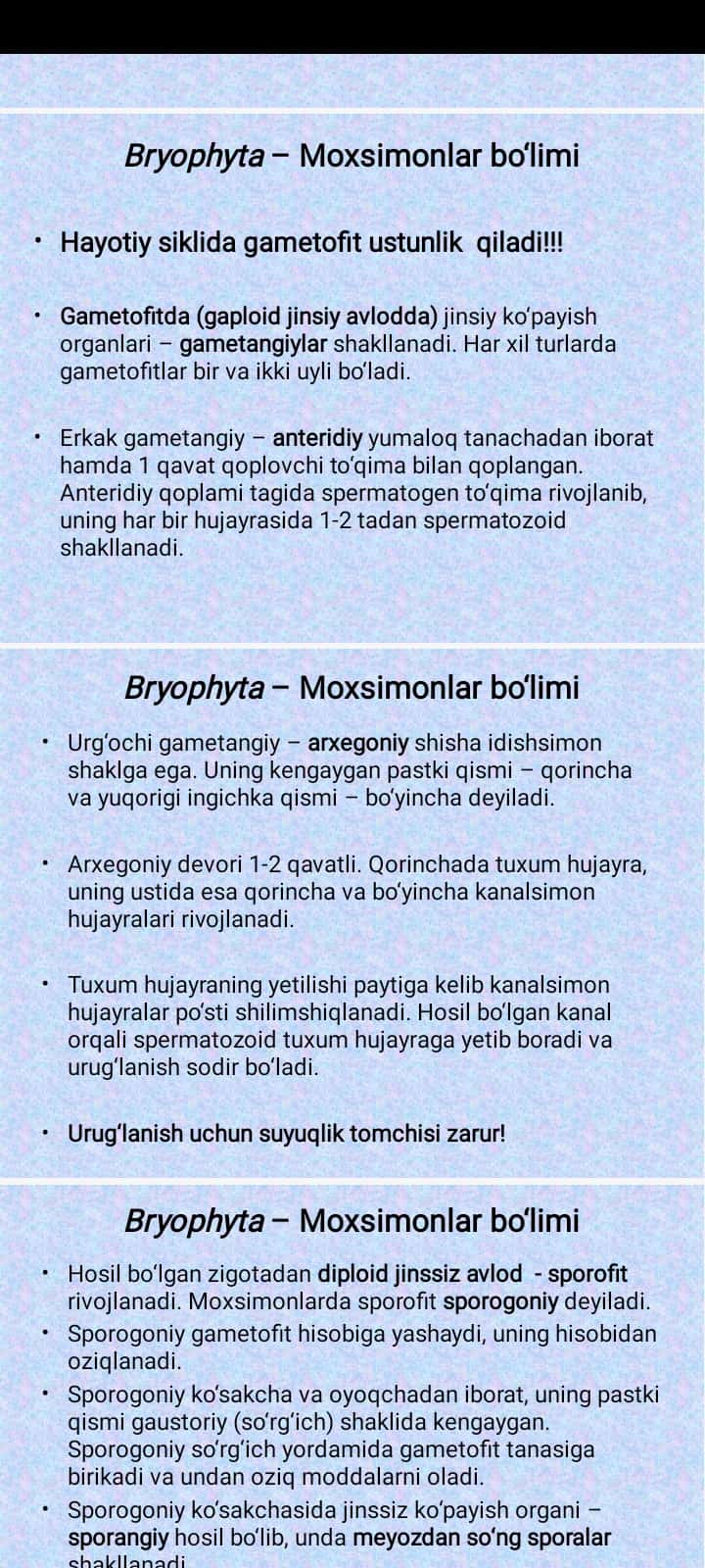Bryophyta – Moxsimonlar bo‘limi pptx