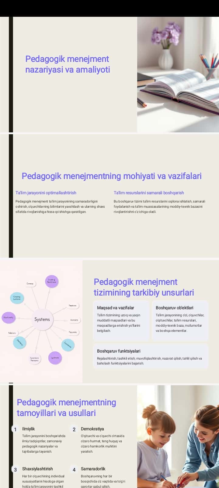 Pedagogik menejment nazariyasi va amaliyoti