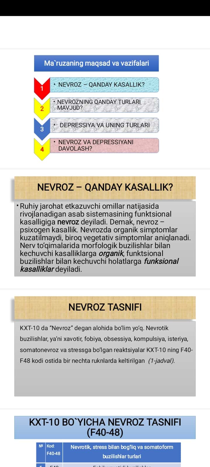 NEVROZ VA DEPRSSIYA