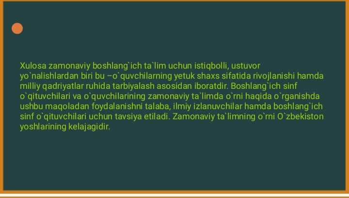 O`zbekiston Respublikasida tarbiya jarayonining hozirgi bosqich muammolari.