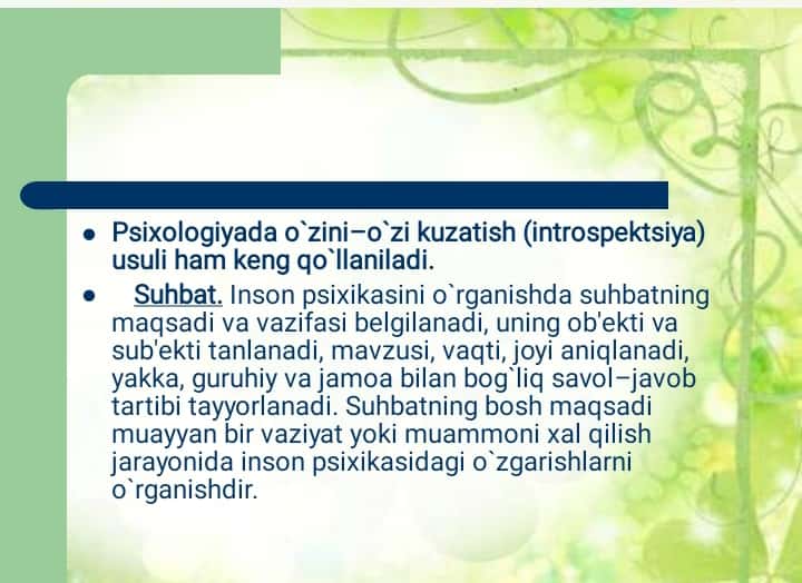 Psixologiya fanining metodlari