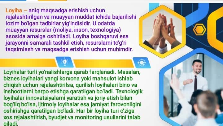Loyiha va smeta haqida ma'lumot