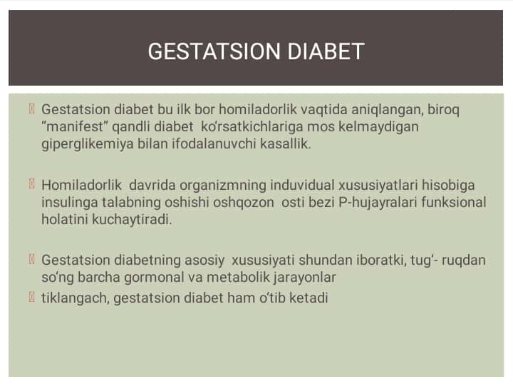 Gestation diabet