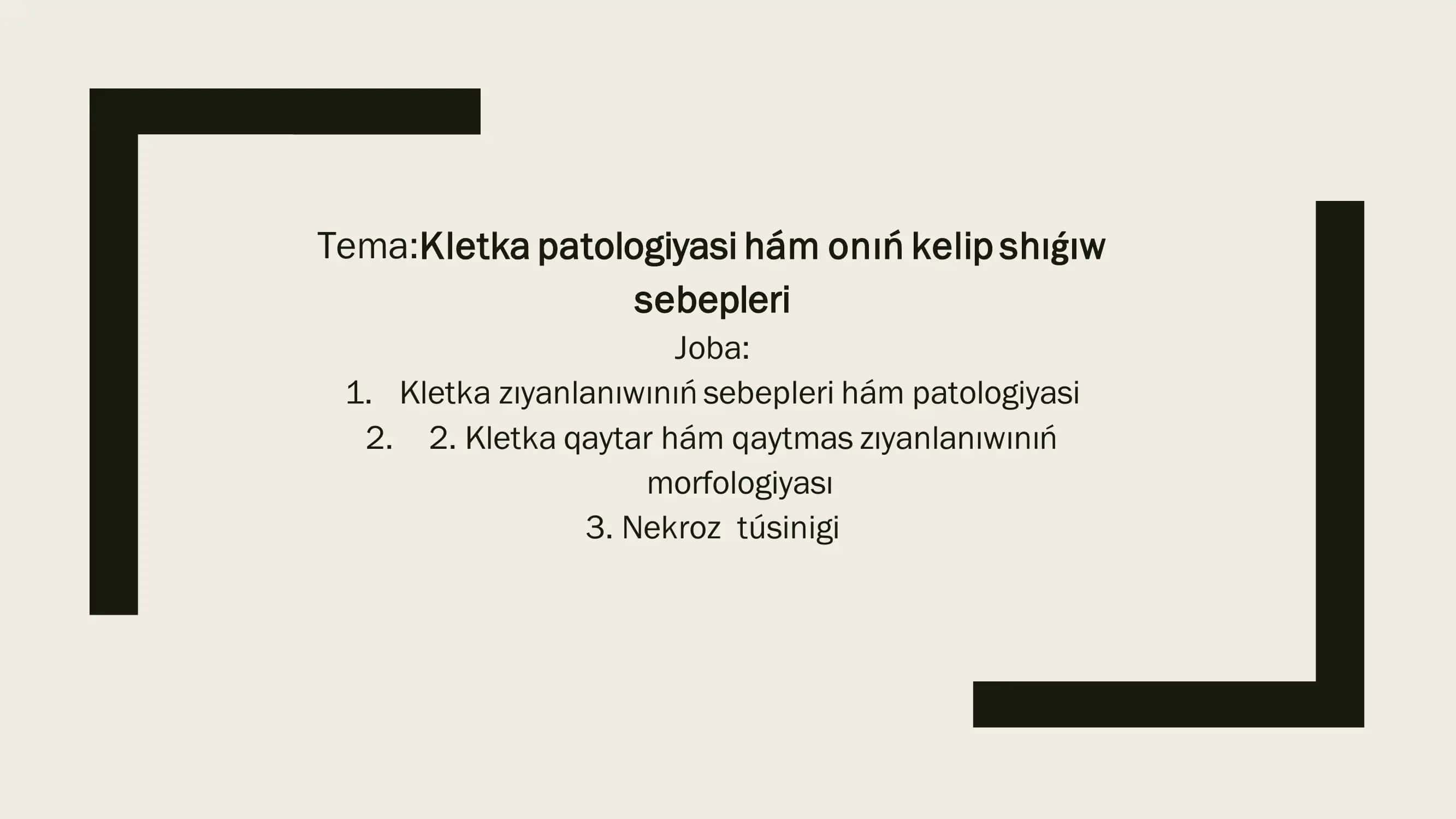 Kletka patologiyasi