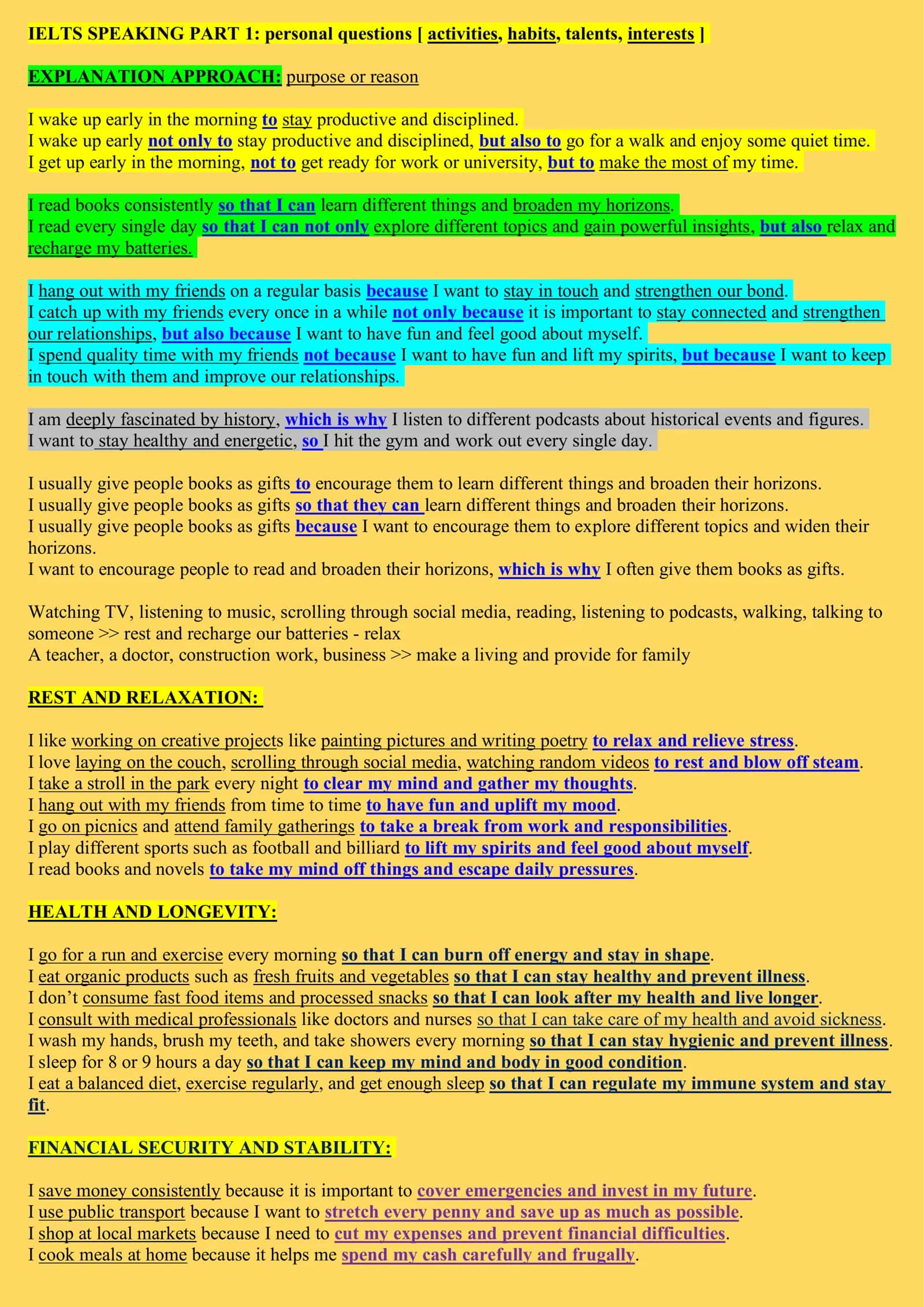 IELTS SPEAKING PART 1: personal questions