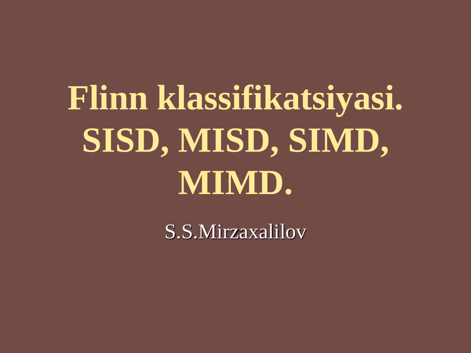 Flinn klassifikatsiyasi