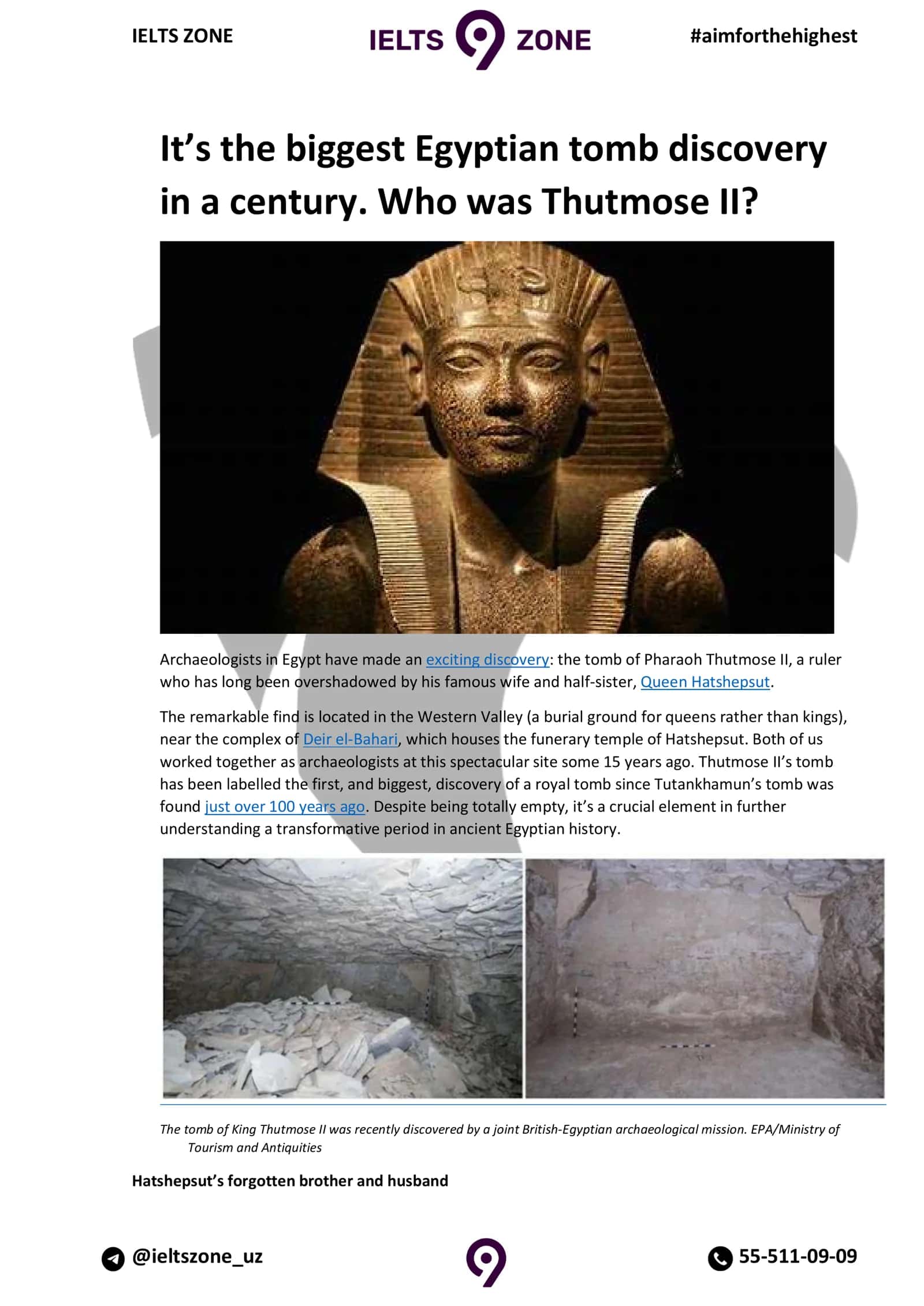 Tomb of Pharaoh Thutmose II