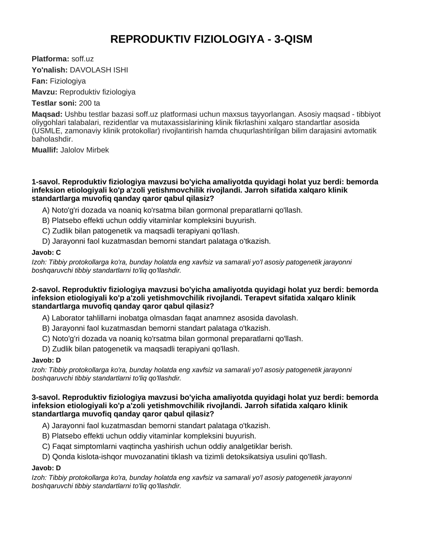 REPRODUKTIV FIZIOLOGIYA - 3-QISM