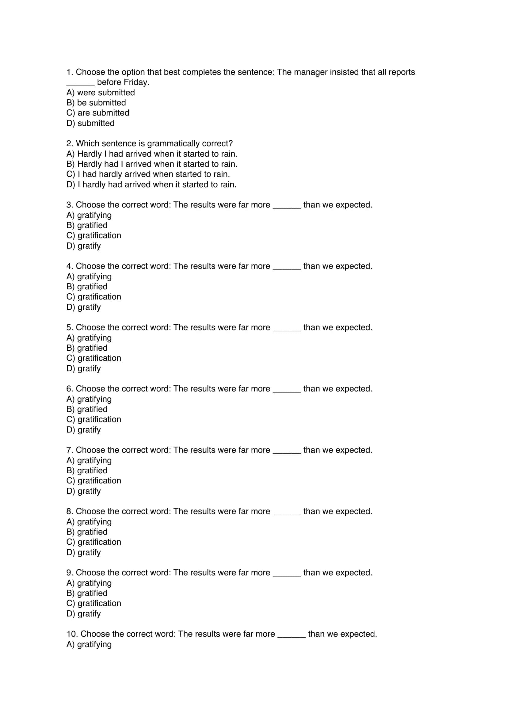 Grammar Exercises