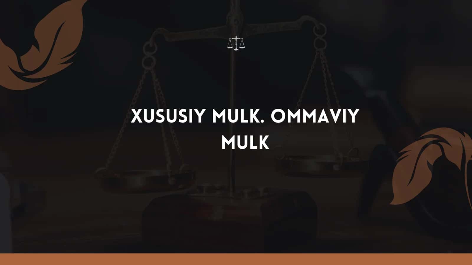 XUSUSIY MULK. OMMAVIY MULK