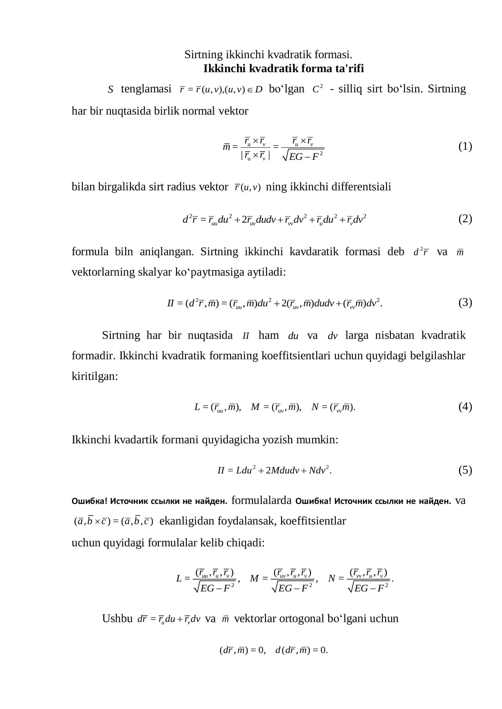 Ikkinchi kvadratik formasi