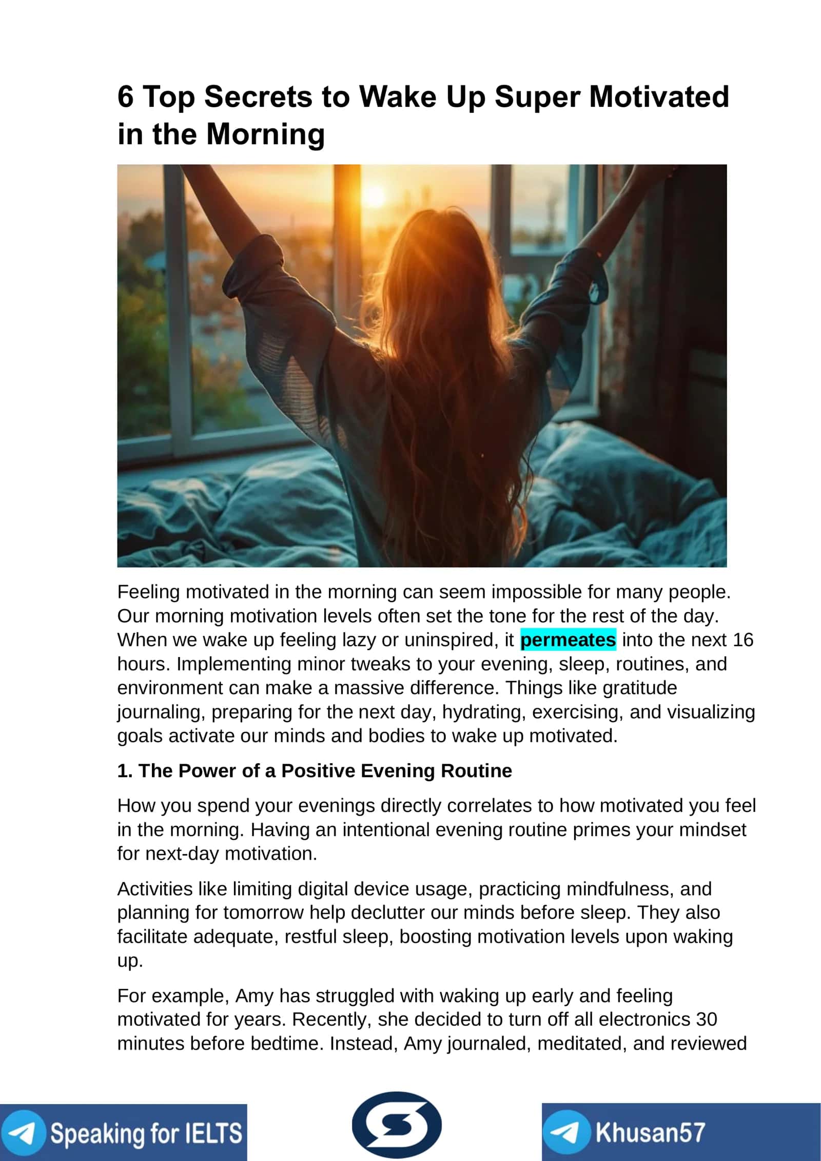 The Power of a Positive Evening Routine