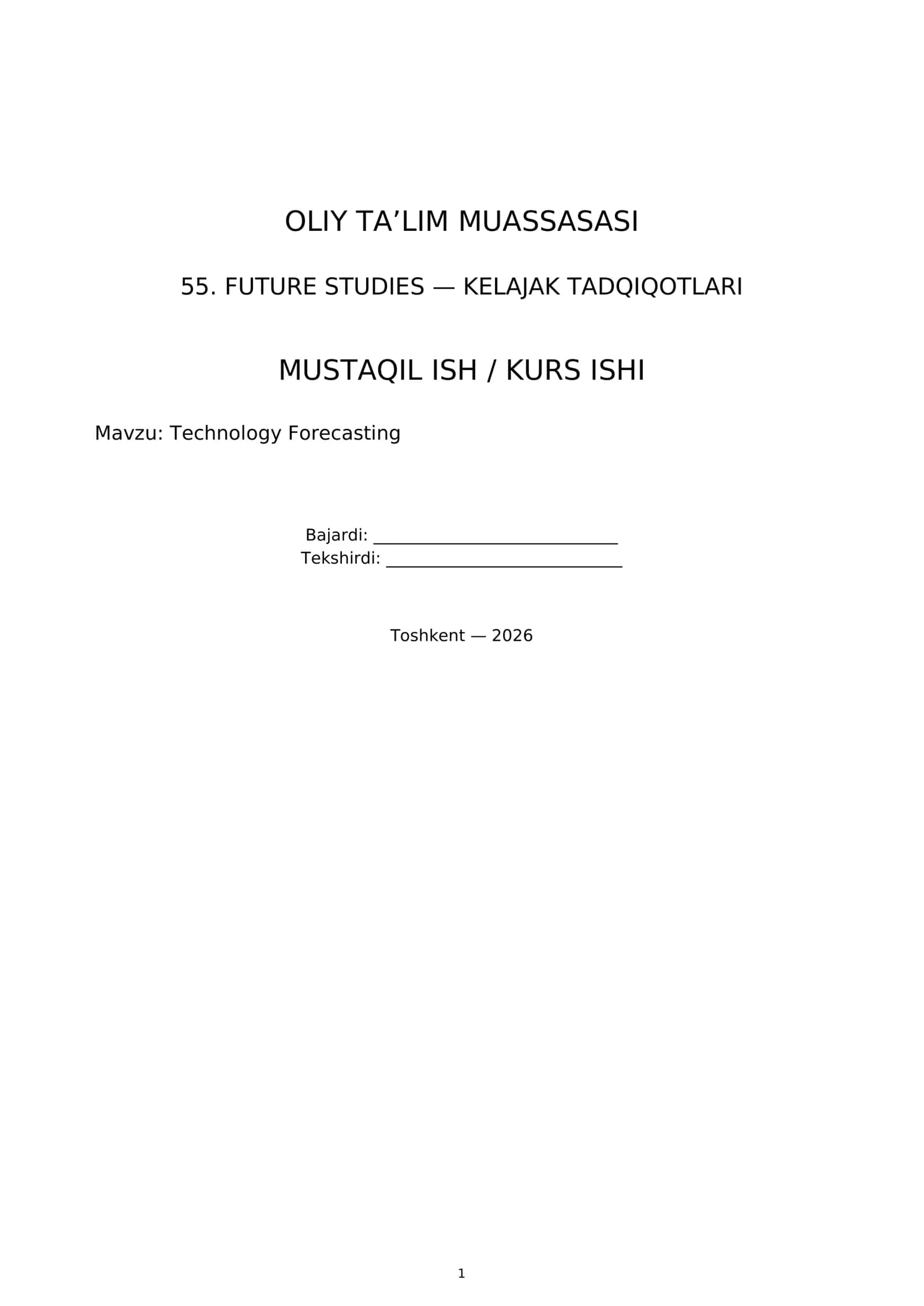 KELAJAK TADQIQOTLARI