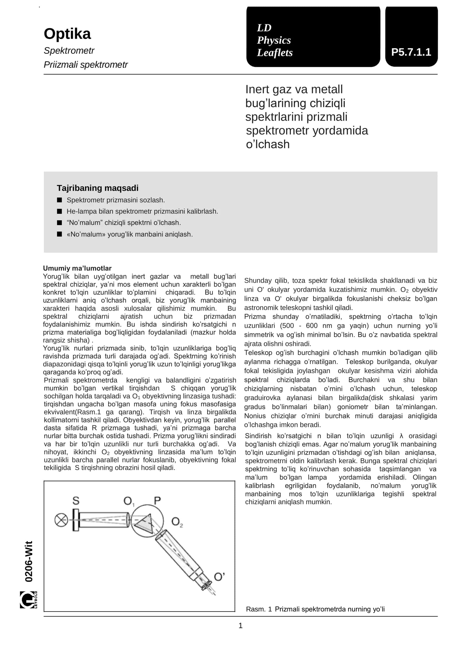 Optika Bilan O'lchash