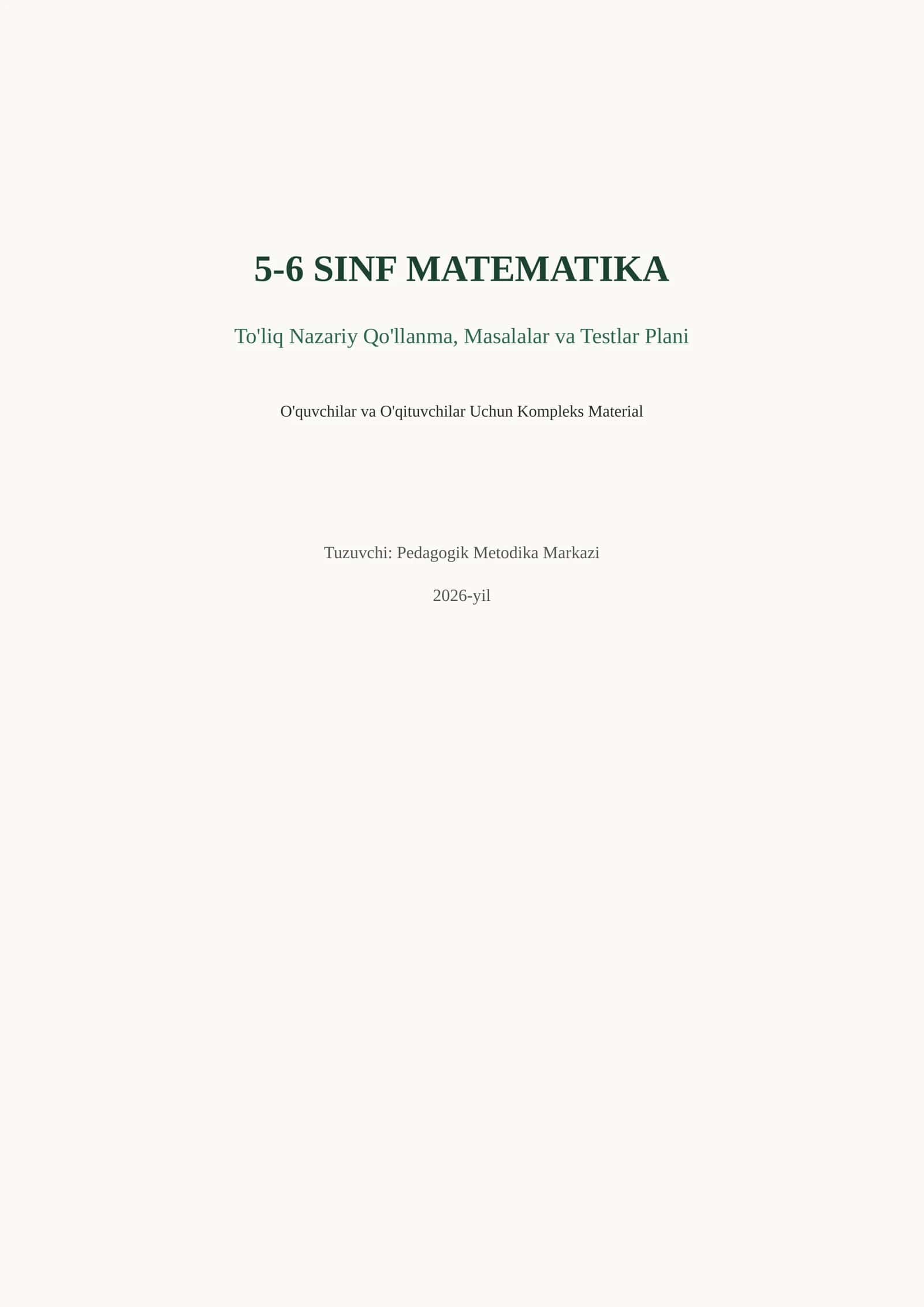 5-6 SINF MATEMATIKA