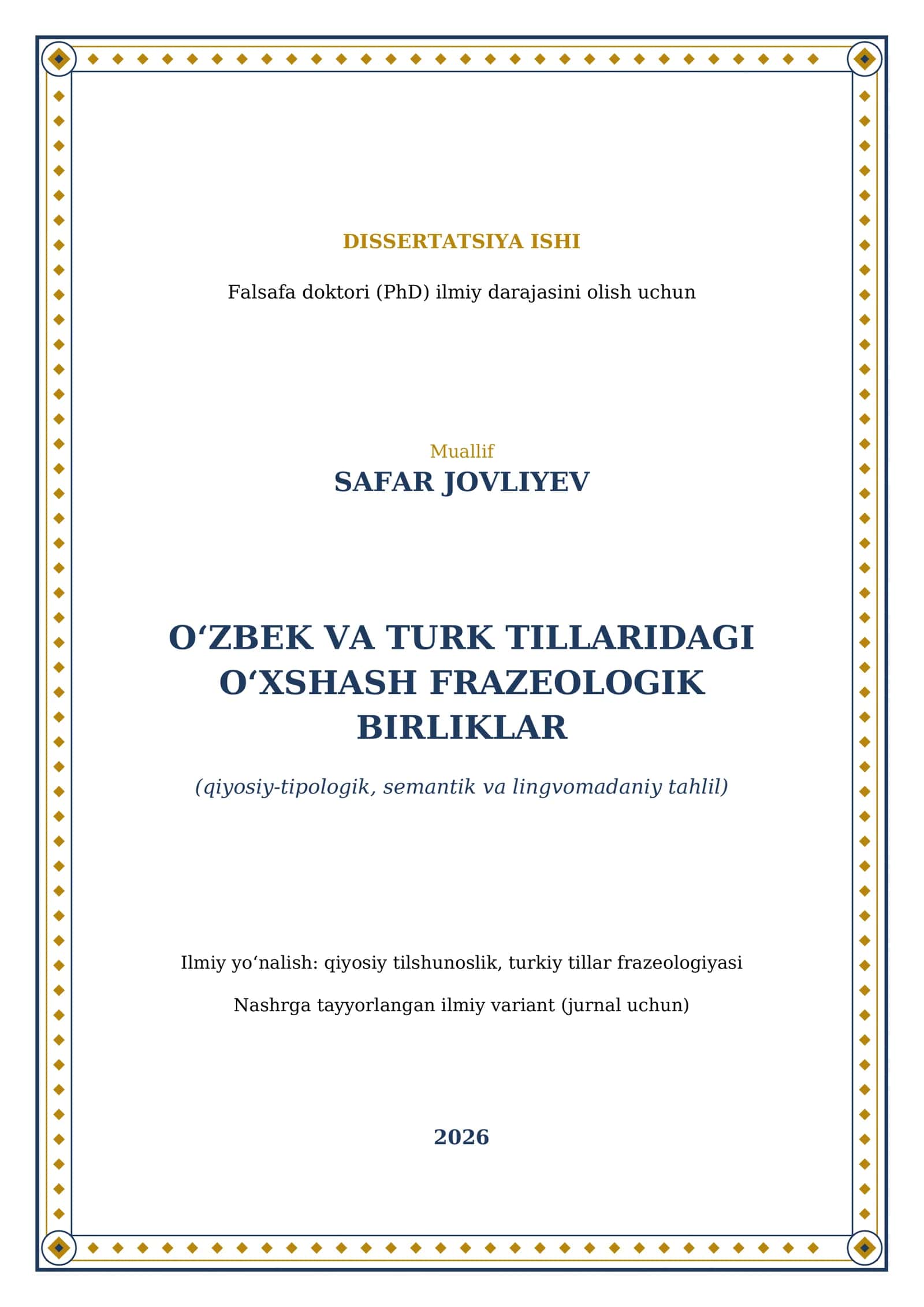 Oʻzbek va turk tillaridagi Oʻxshash Frazeologik Birliklar