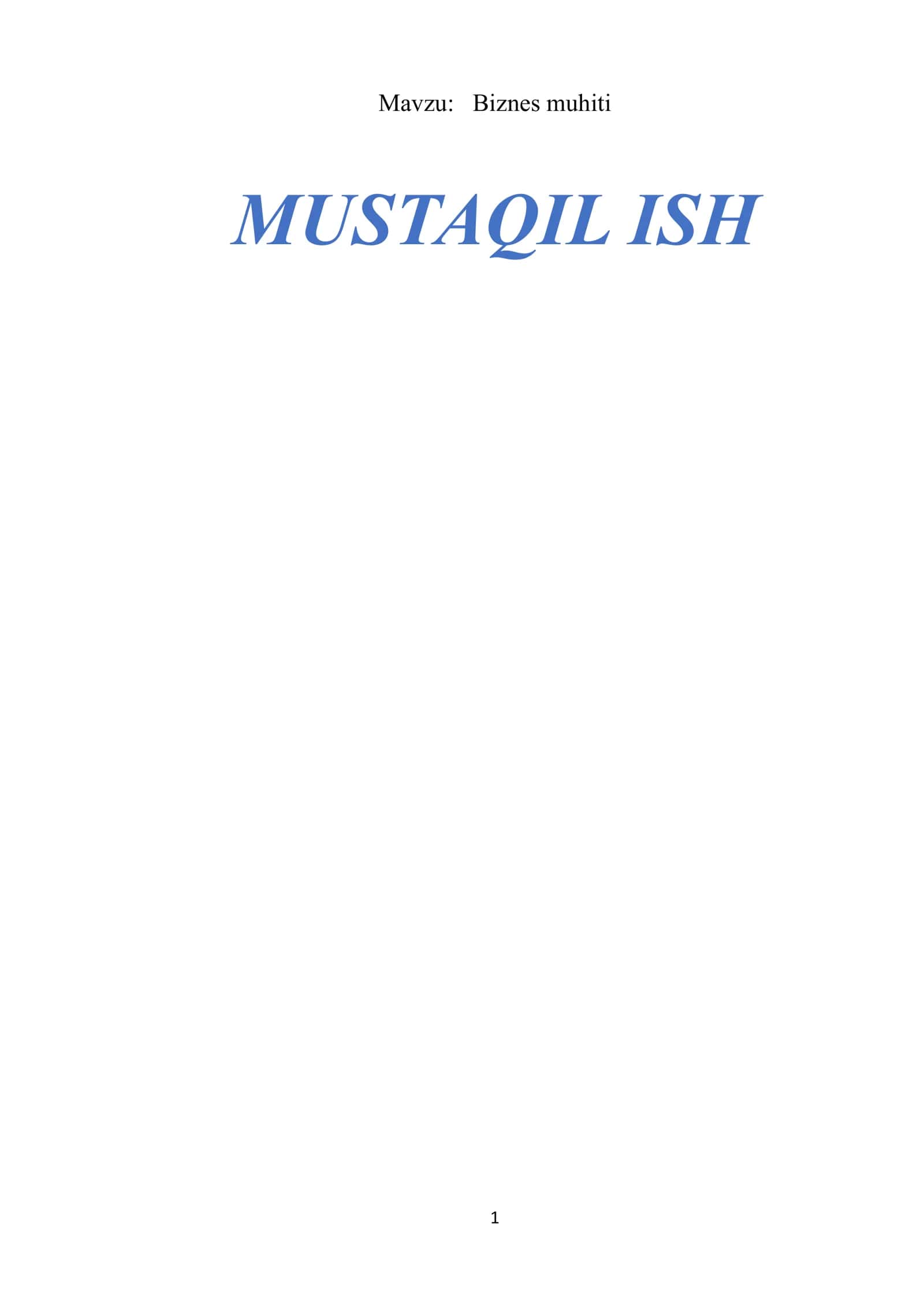 Biznes muhiti