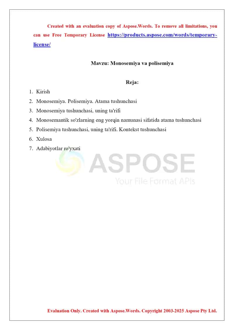 Monosemiya va polisemiya