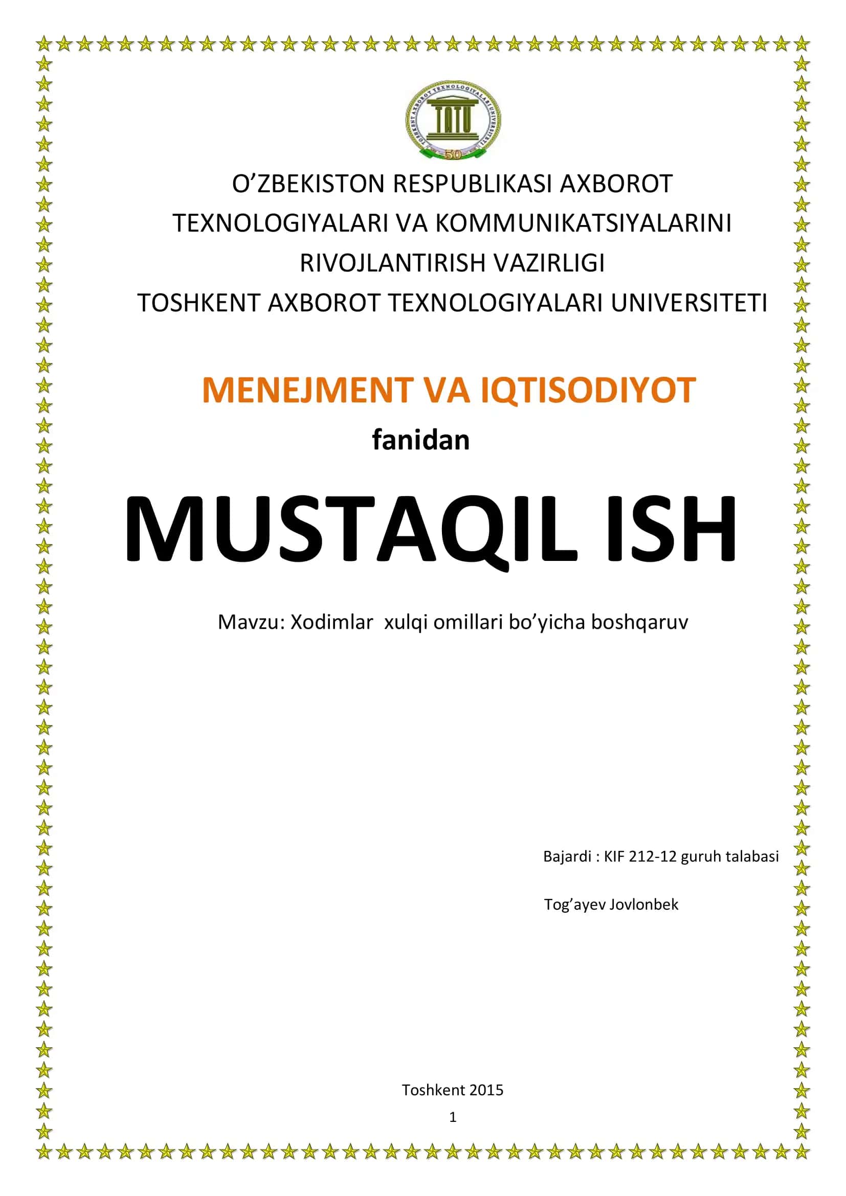 Xodimlar xulqi omillari bo’yicha boshqaruv