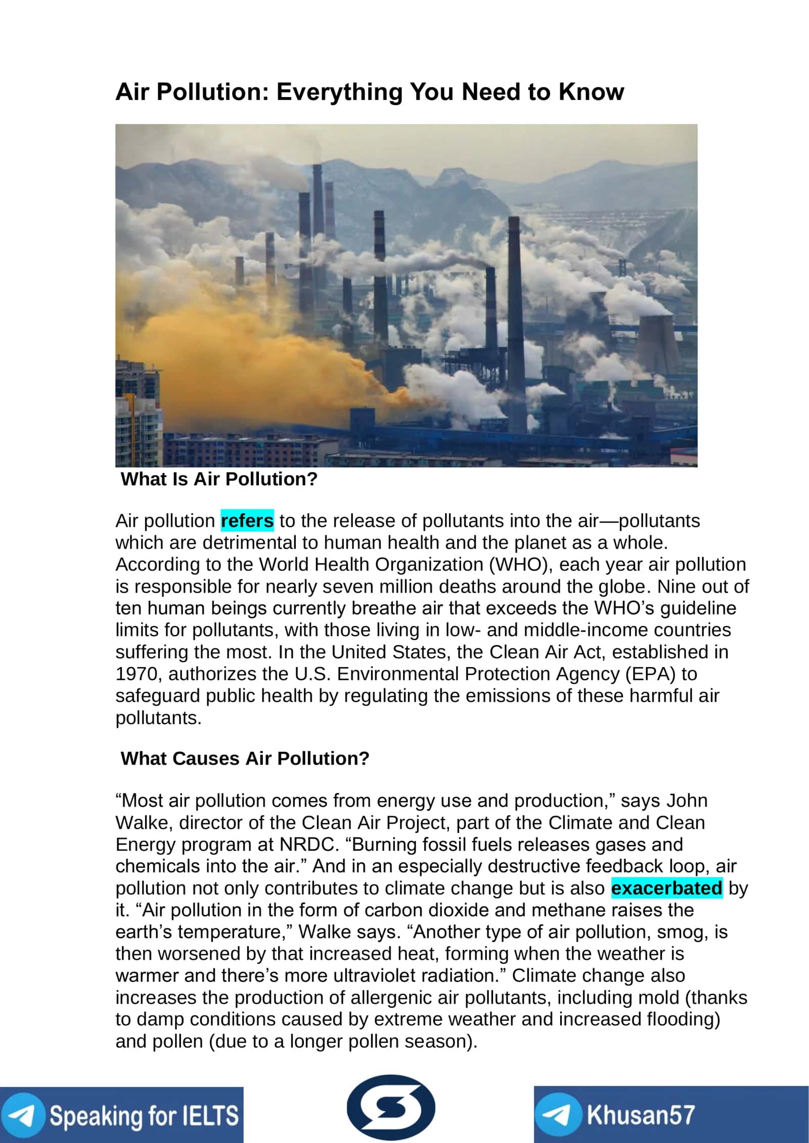 Mavzu: Air Pollution: Everything You Need to Know