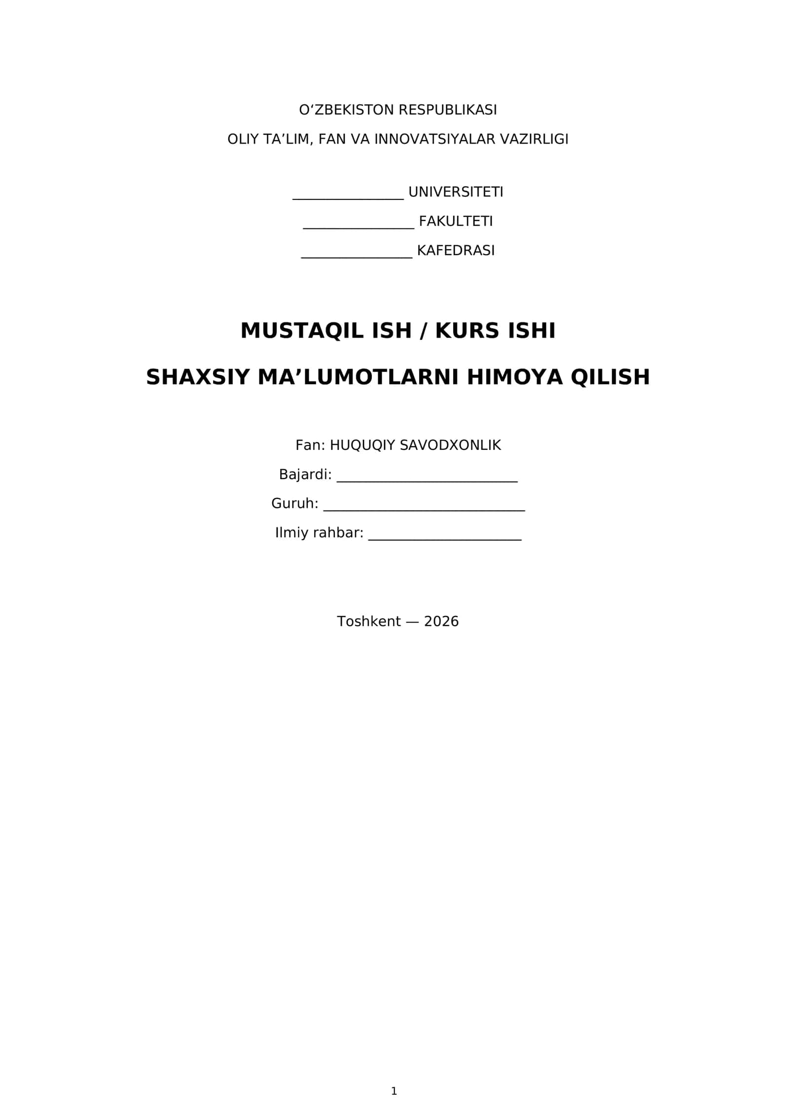 Shaxsiy ma'lumotlarni himoya qilish