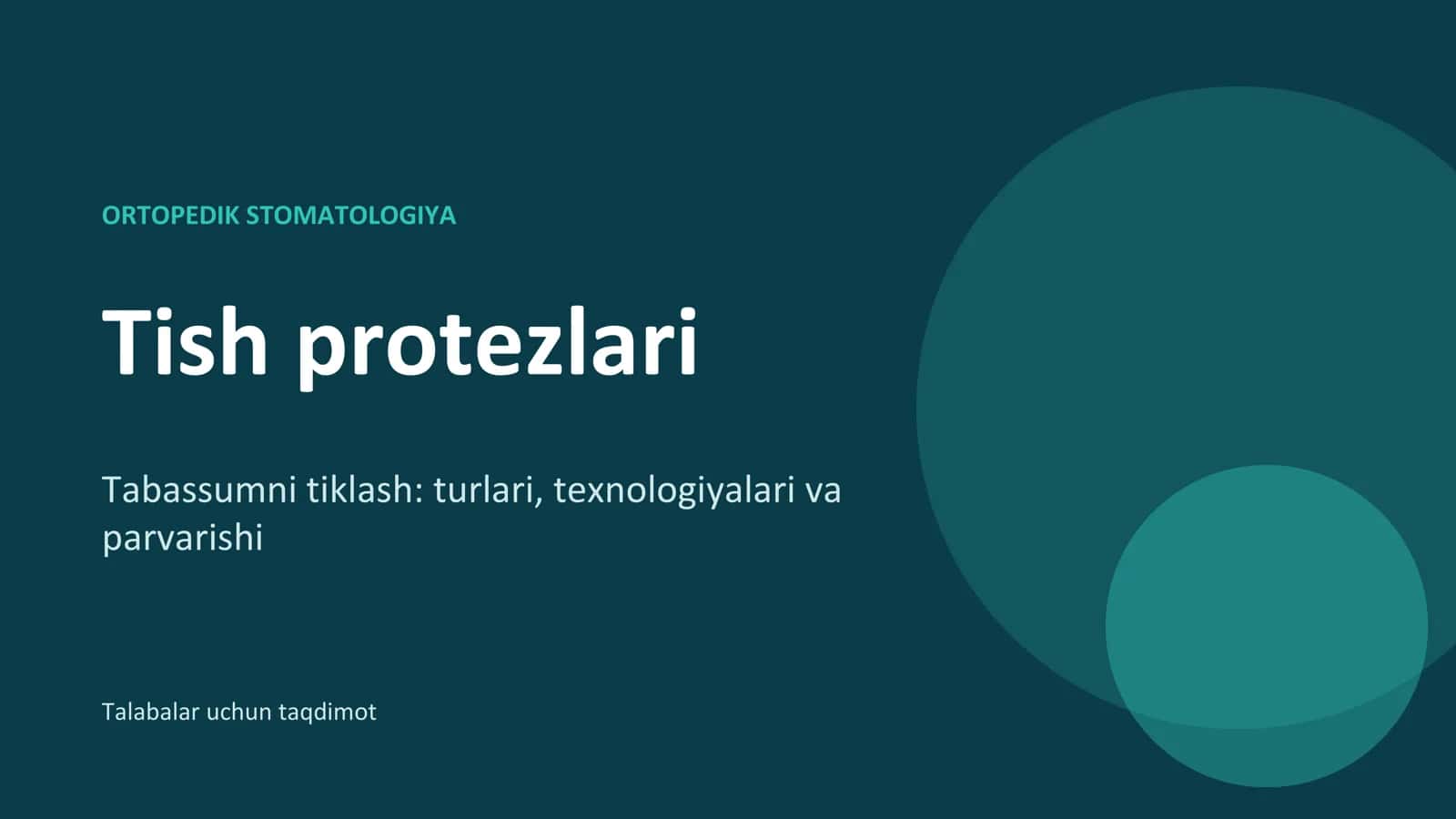 ORTOPEDIK STOMATOLOGIYA