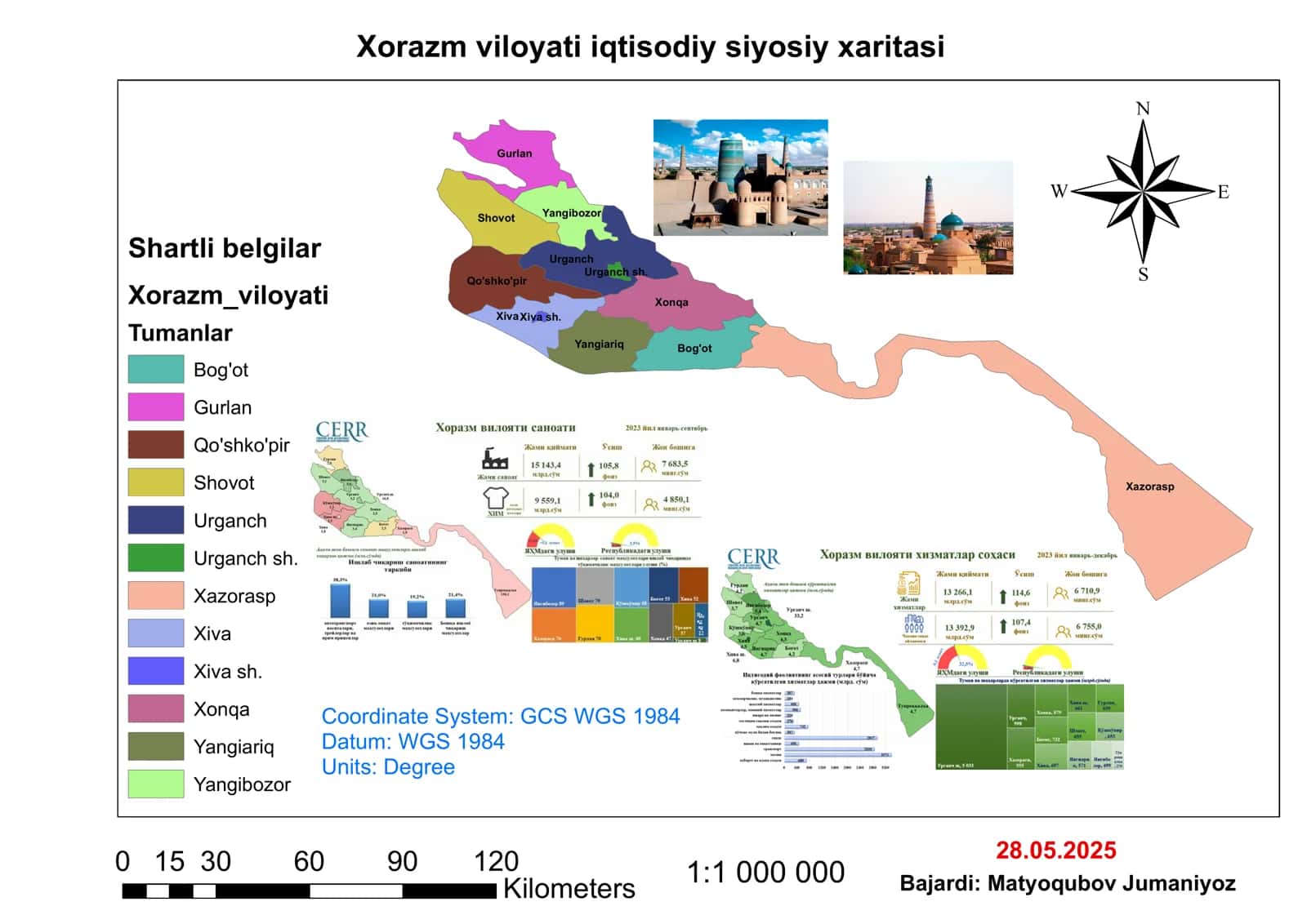 Xorazm viloyati iqtisodiy siyosiy xaritasi