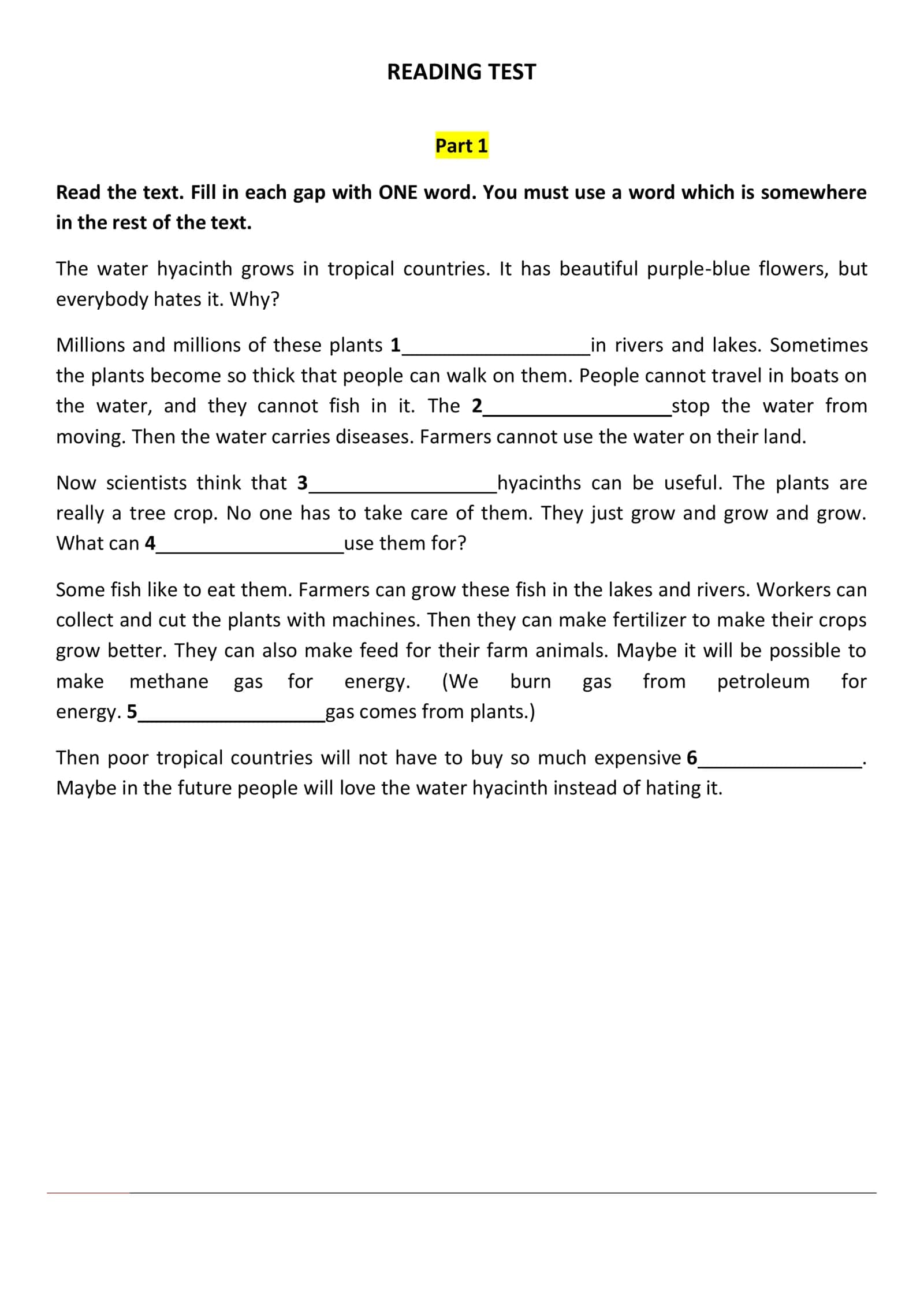 READING TEST