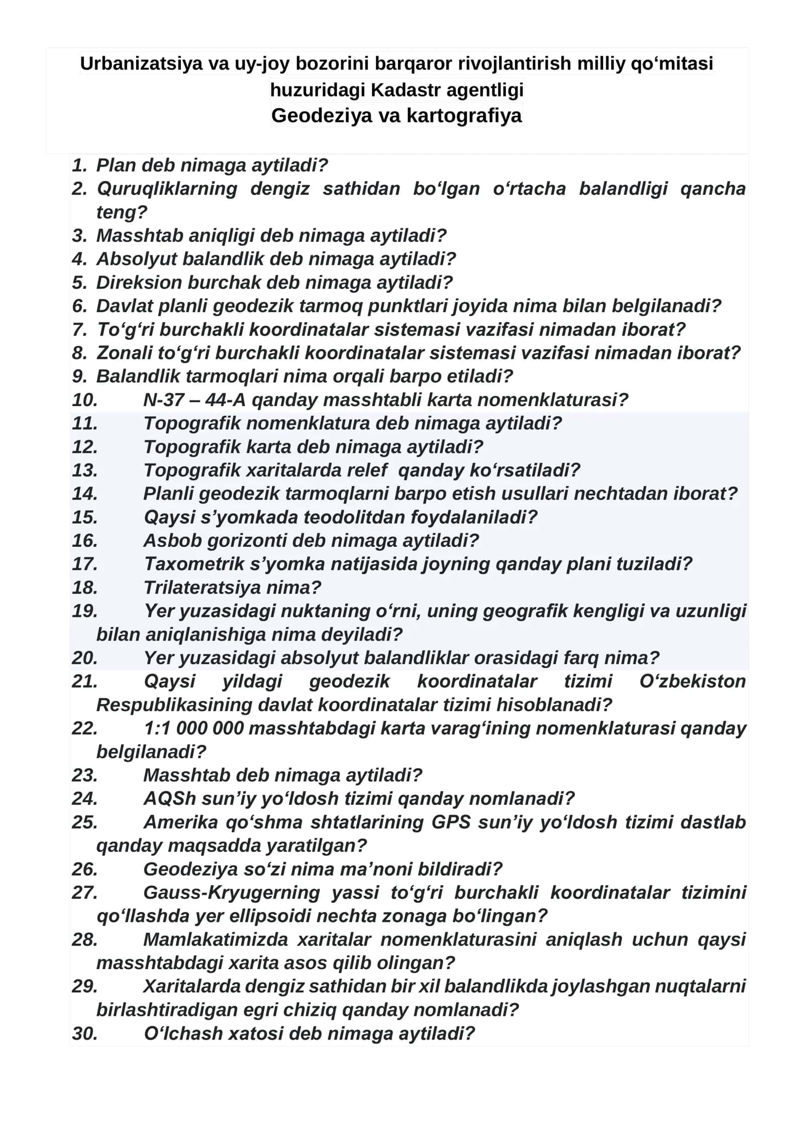 Geodeziya va kartografiya