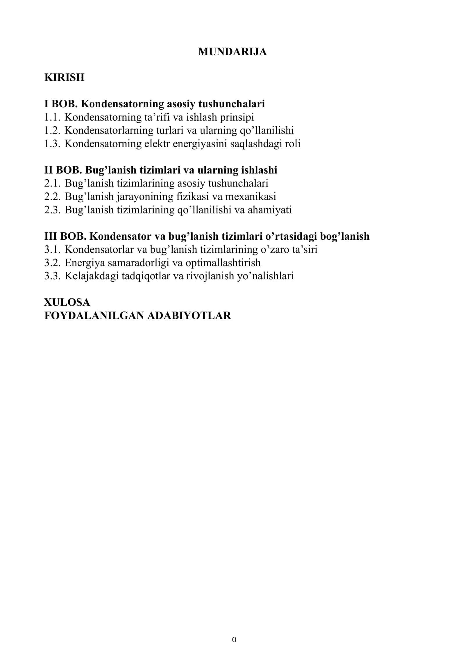 Kondensator va bug’lanish tizimlari