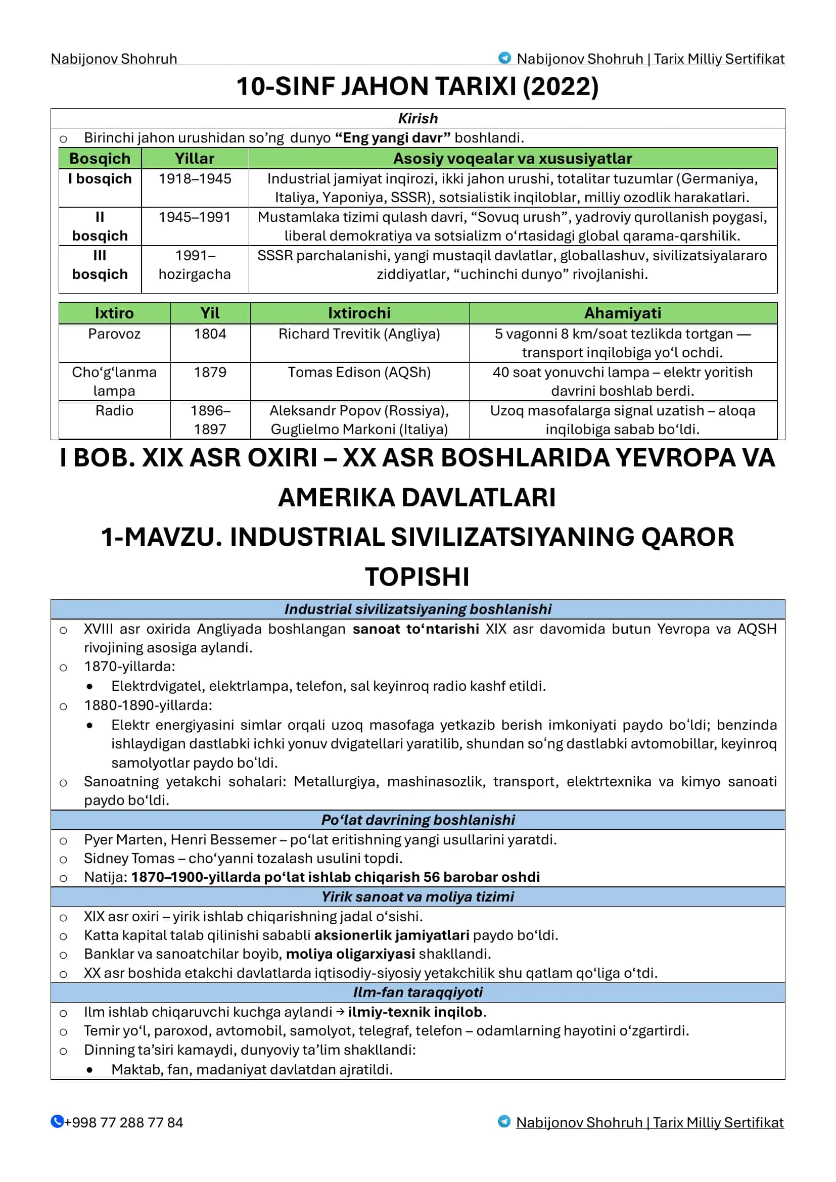 MAWZU. INDUSTRIAL SIVILIZATSIYANING QAROR TOPISHI