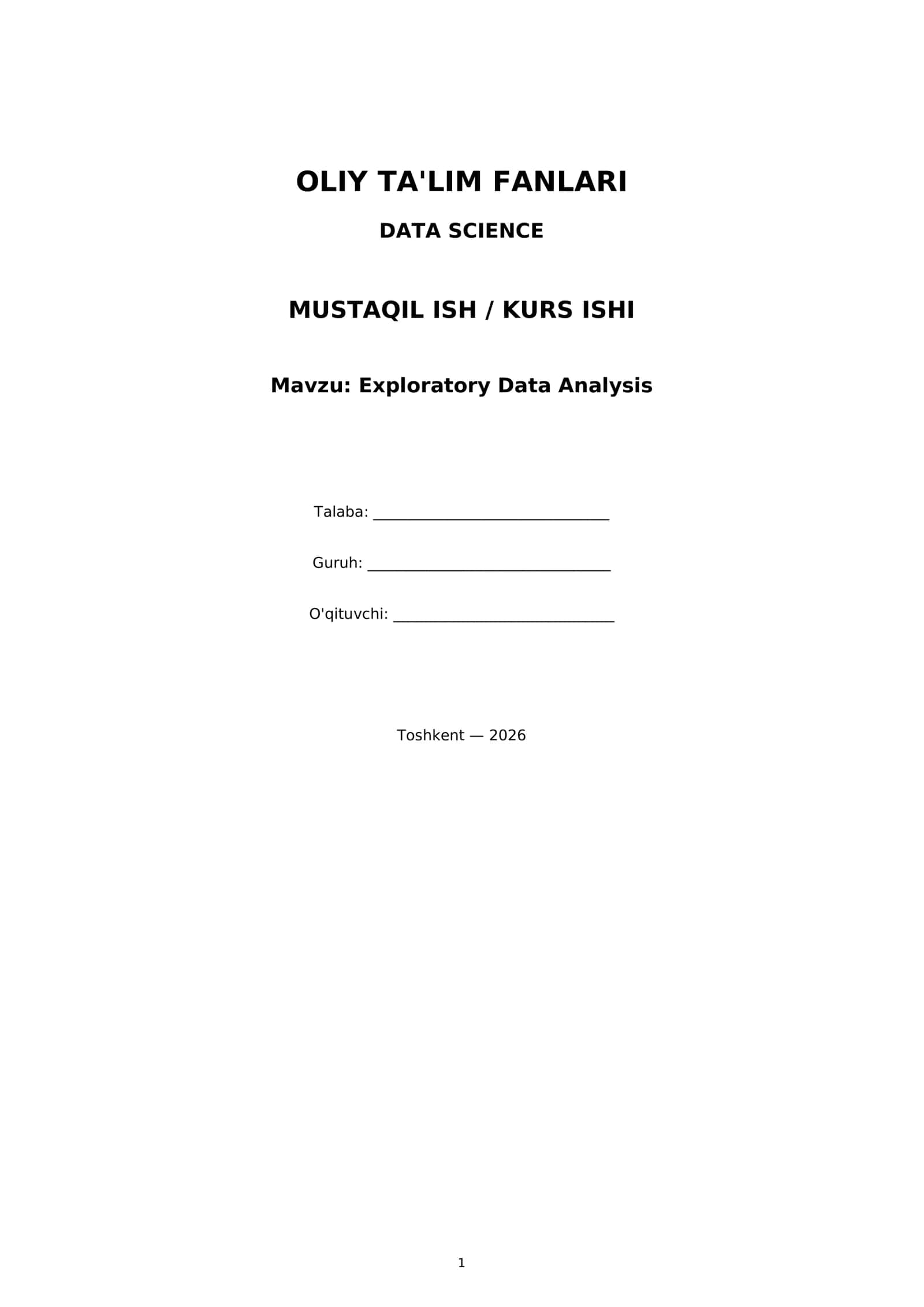 Exploratory Data Analysis