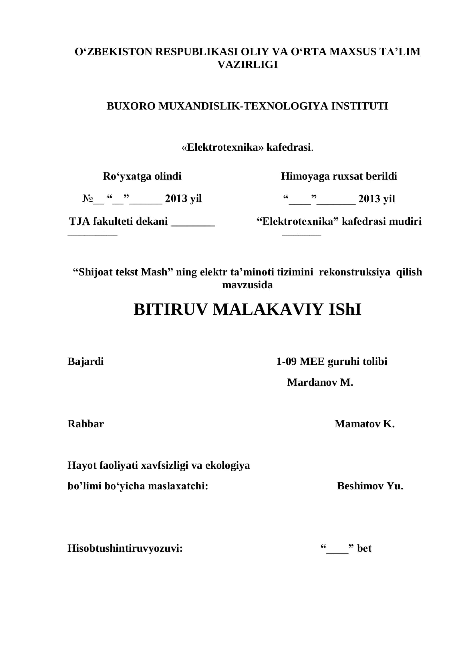 Rekonstruksiya qilish mavzusi