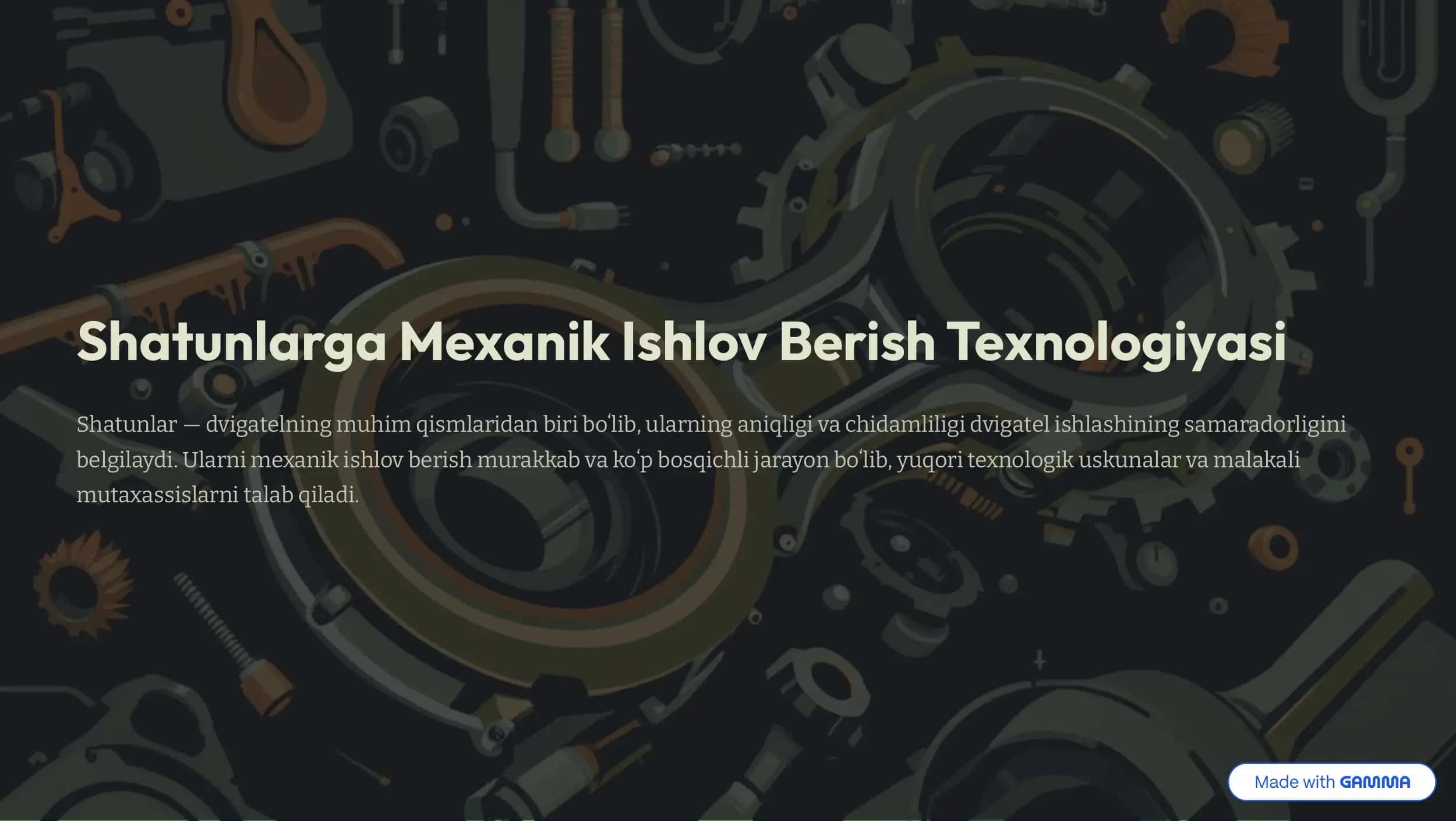 Shatunlarga mexanik ishlov berish texnologik jarayonlarining bosqichlari