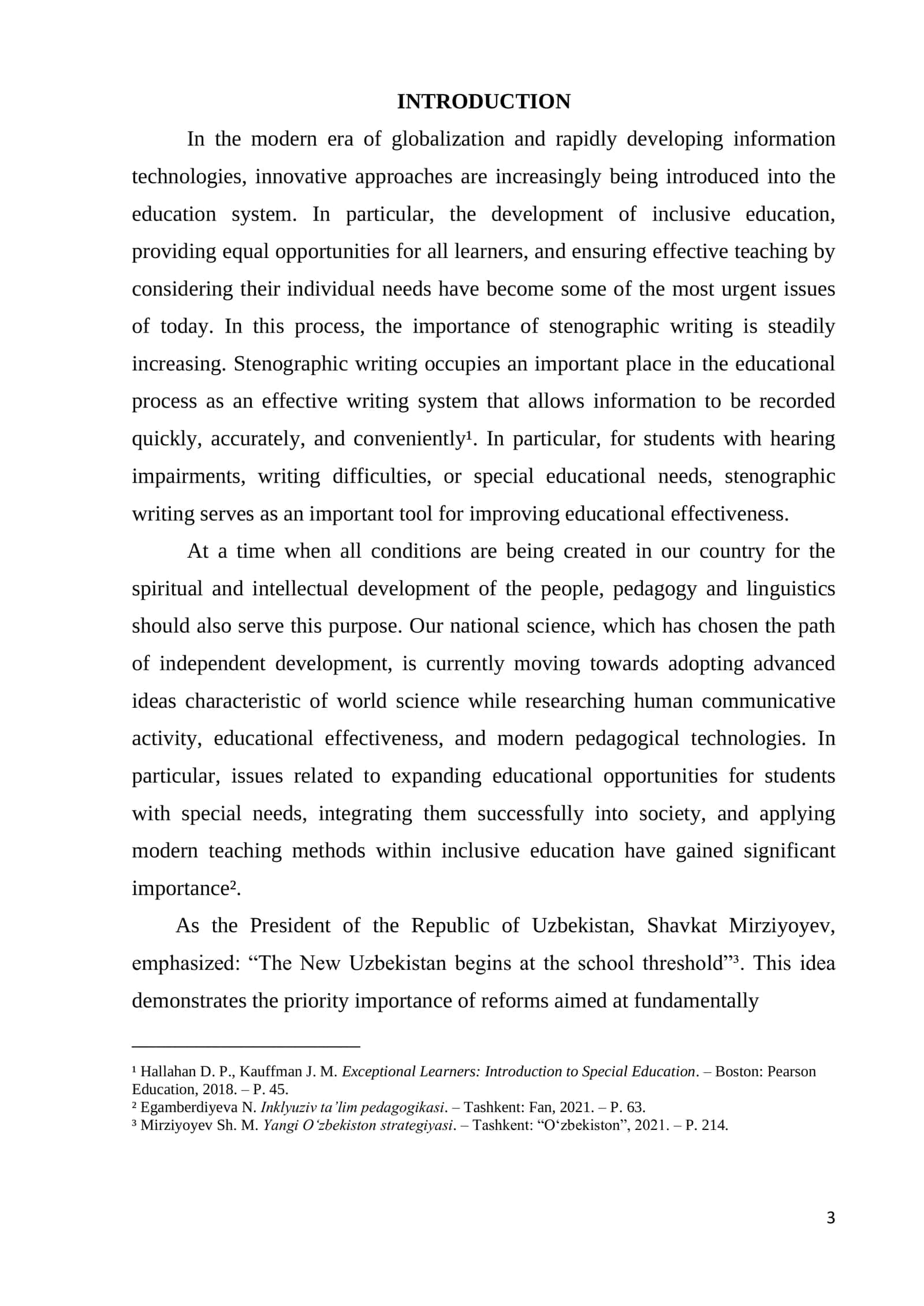 Stenographic writing in modern education