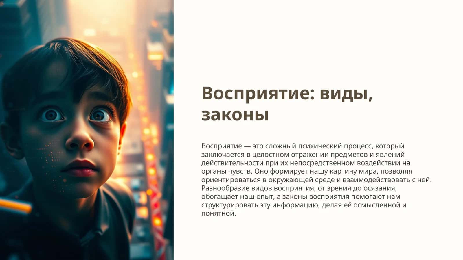 Восприятие: виды, законы