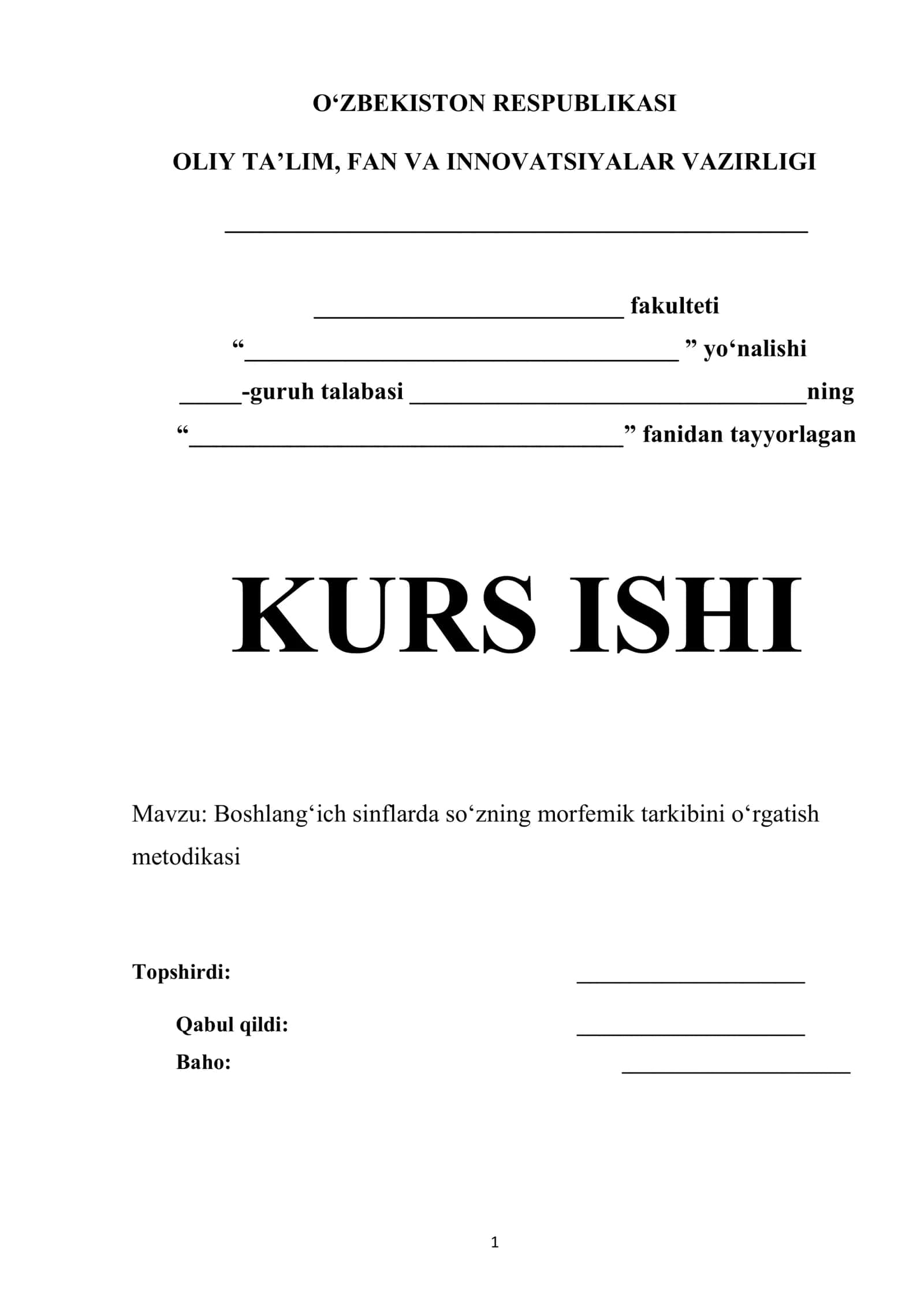Boshlang‘ich sinflarda so‘zning morfemik tarkibini o‘rgatish metodikasi