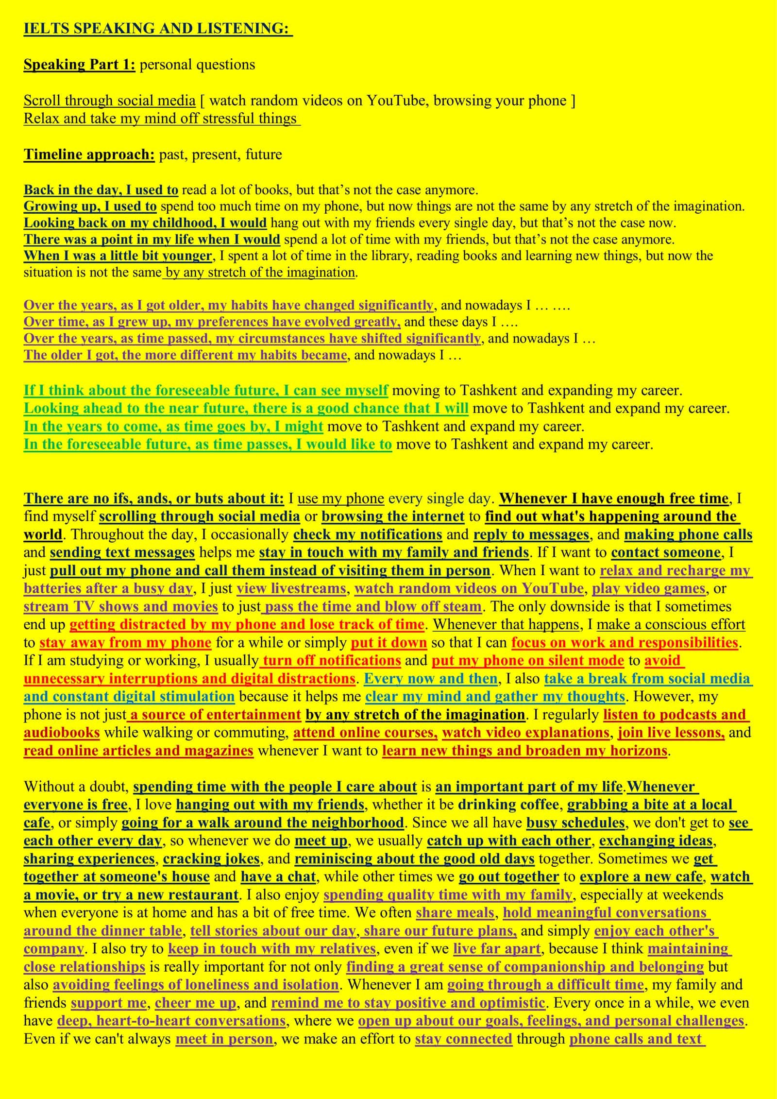 IELTS Speaking Part1/ IDEAS VS VOCABS