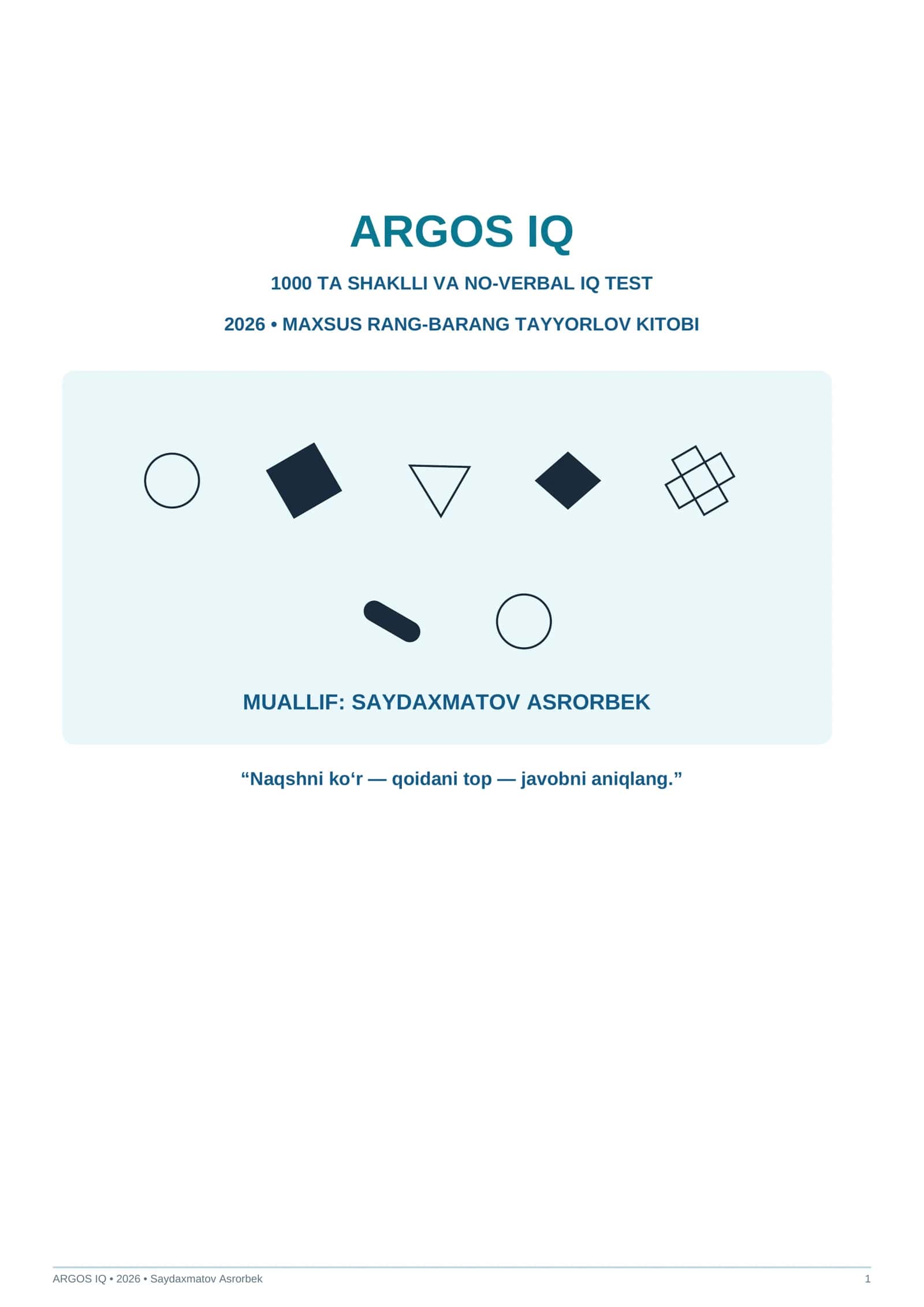 ARGOS IQ javoblari bilan