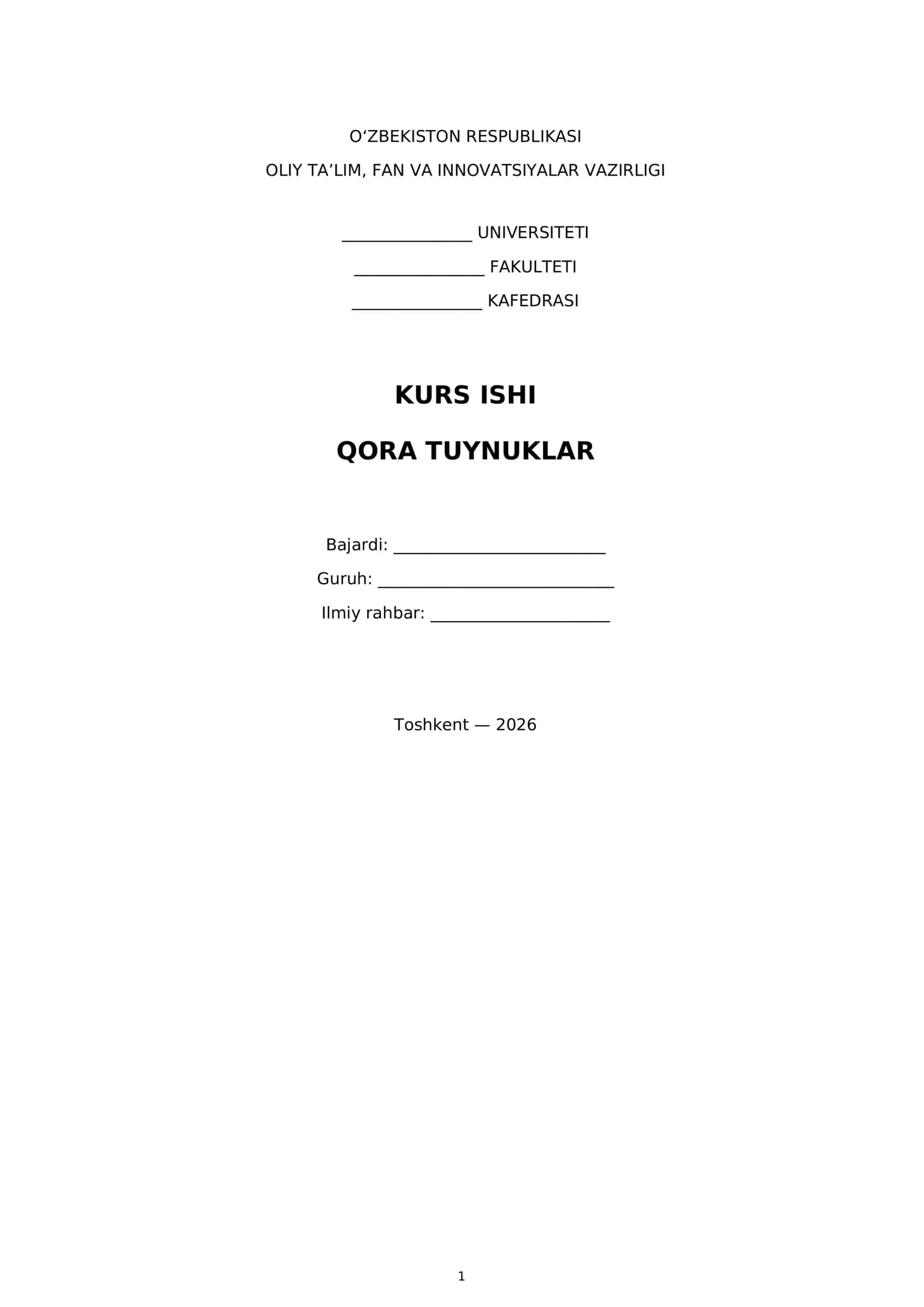 Qora tuynuklar