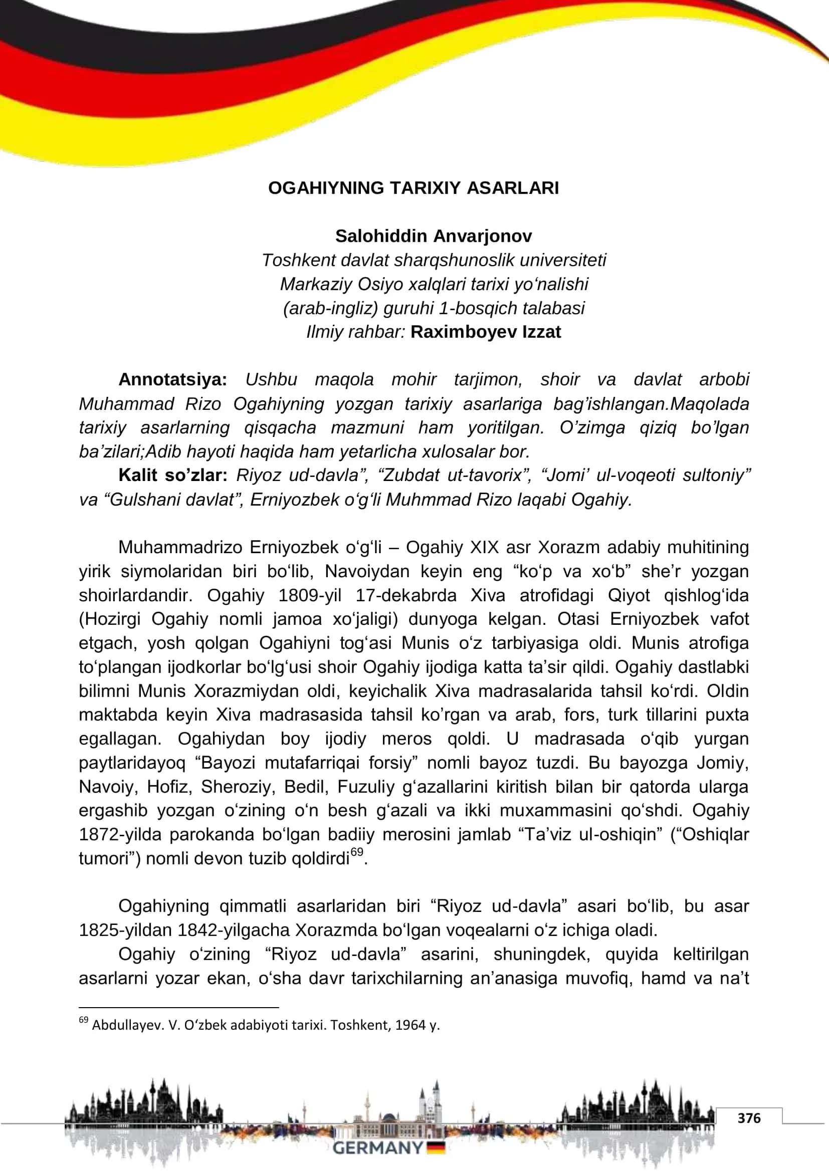 OGAHIYNING TARIXIY ASARLARI
