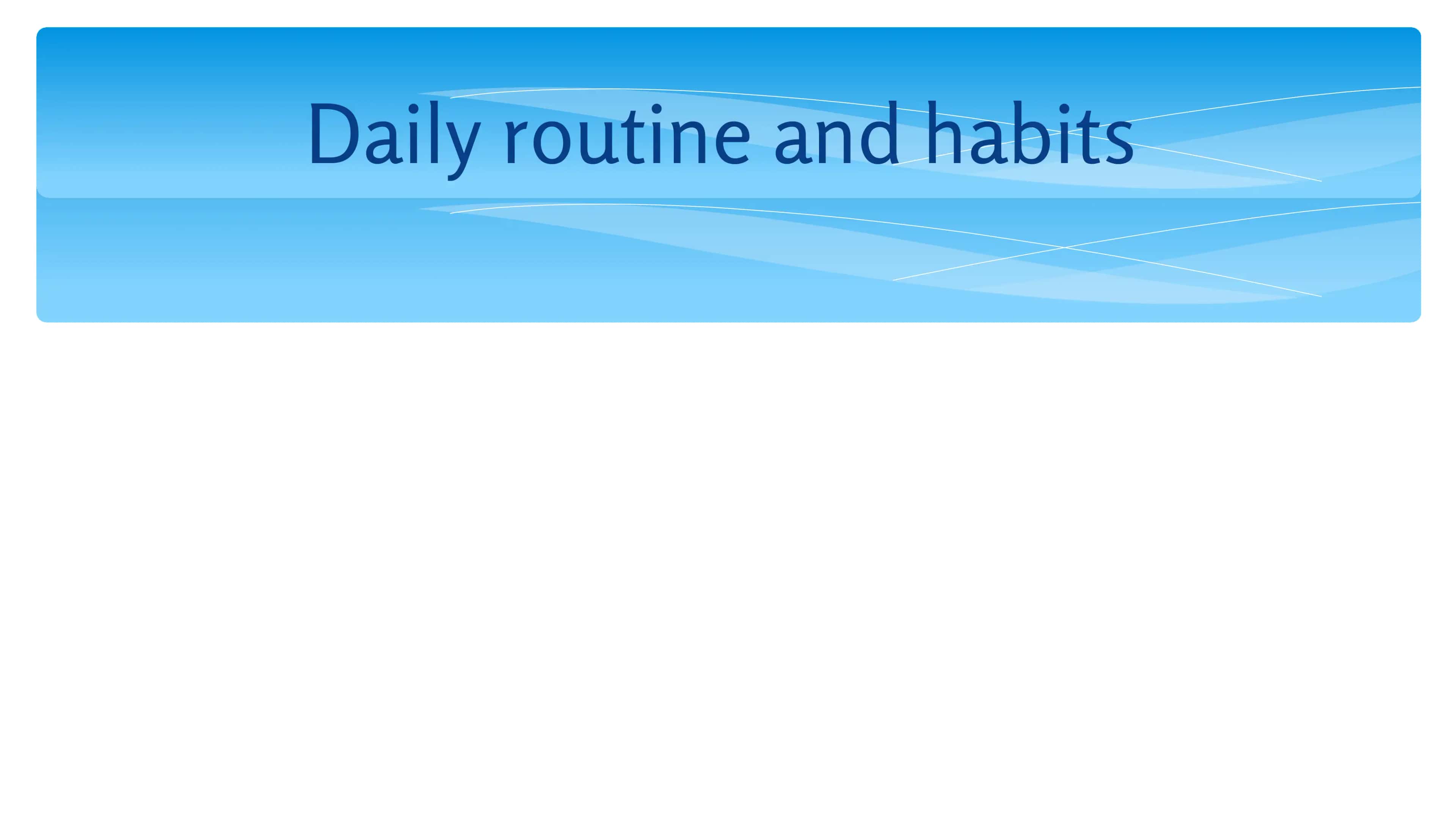My Daily Routine