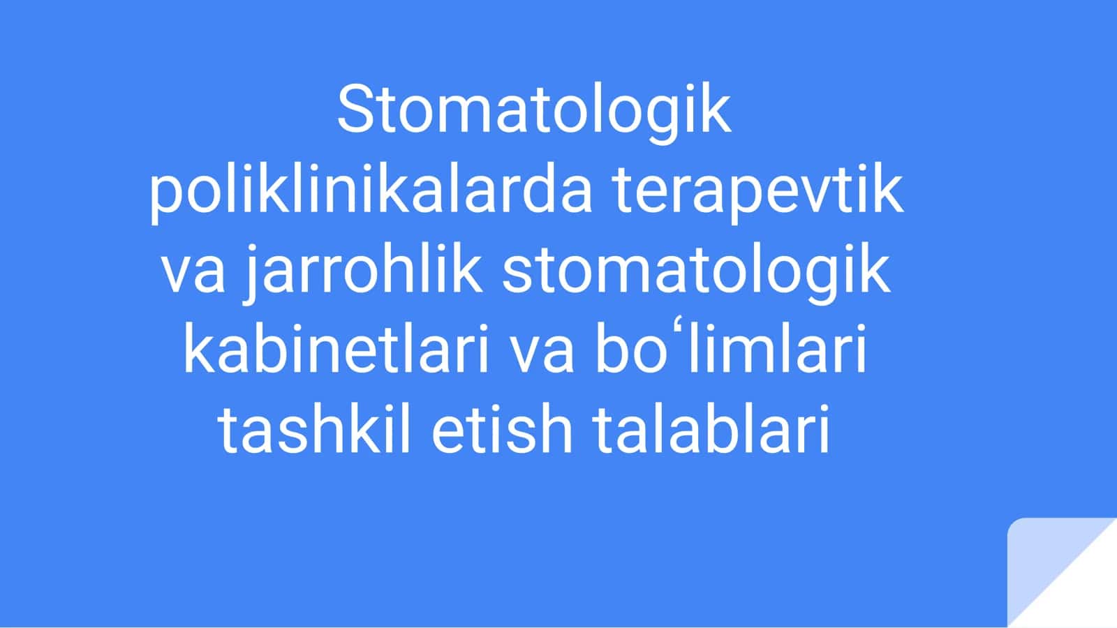 Stomatologik Xizmatlar Keto'rlari