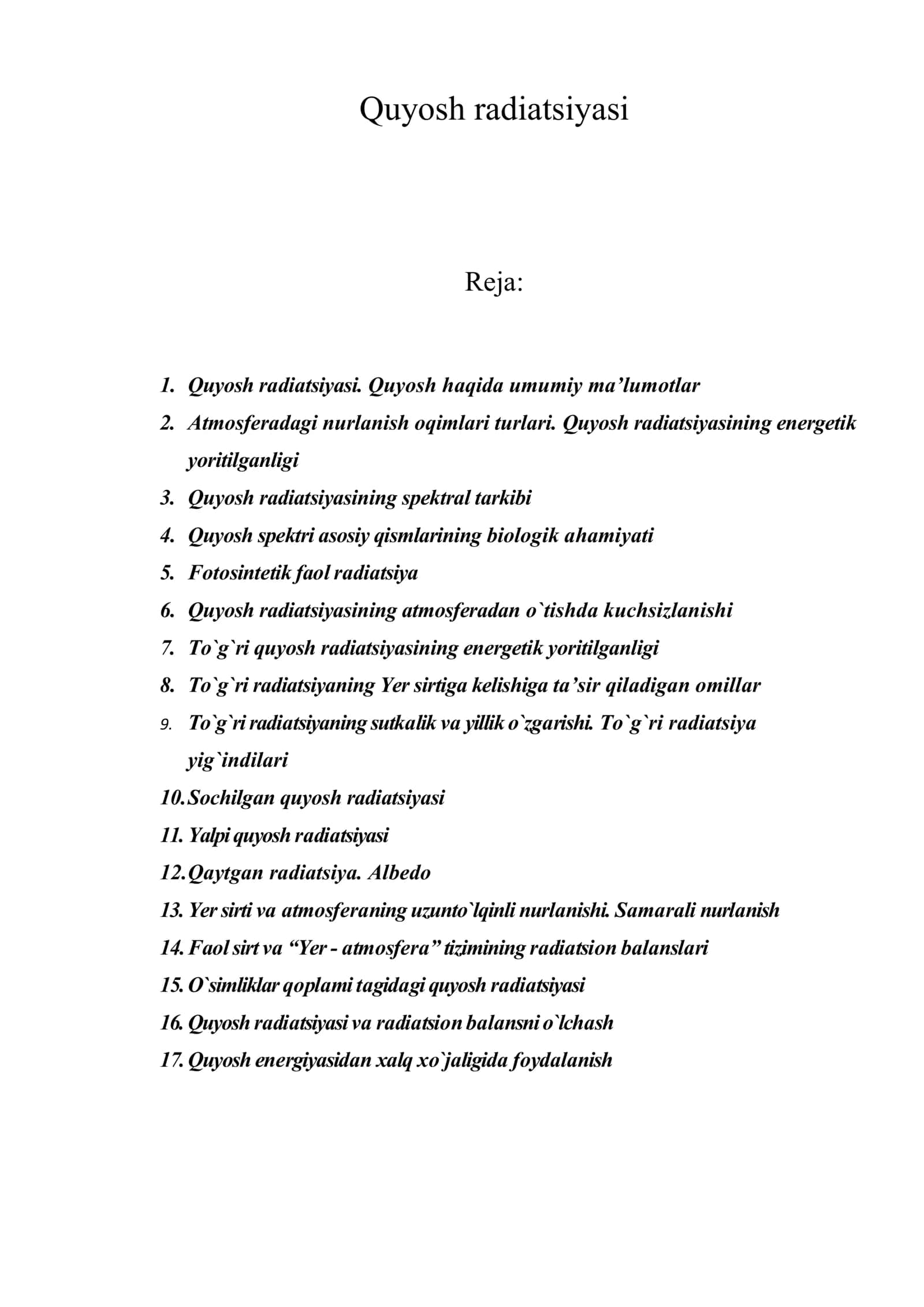 Quyosh radiatsiyasi